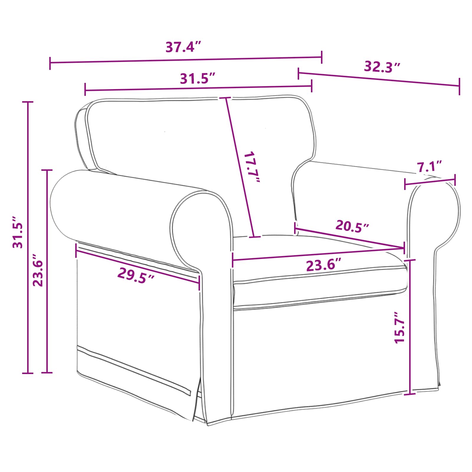 Sofa Dark Grey 95 x 82 x 80 cm Fabric