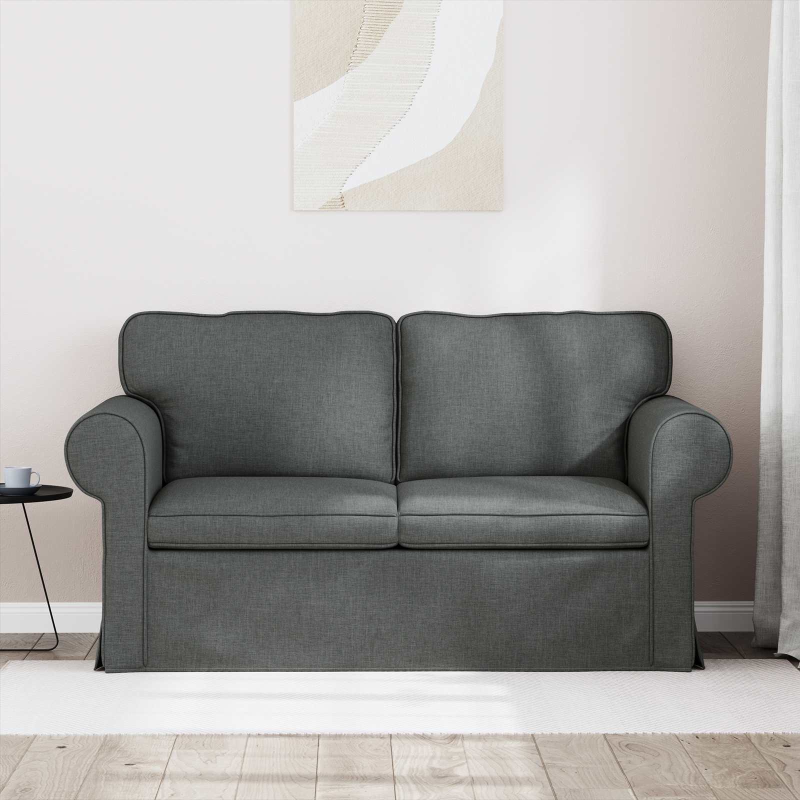 Sofa Dark Grey 155 x 82 x 80 cm Fabric