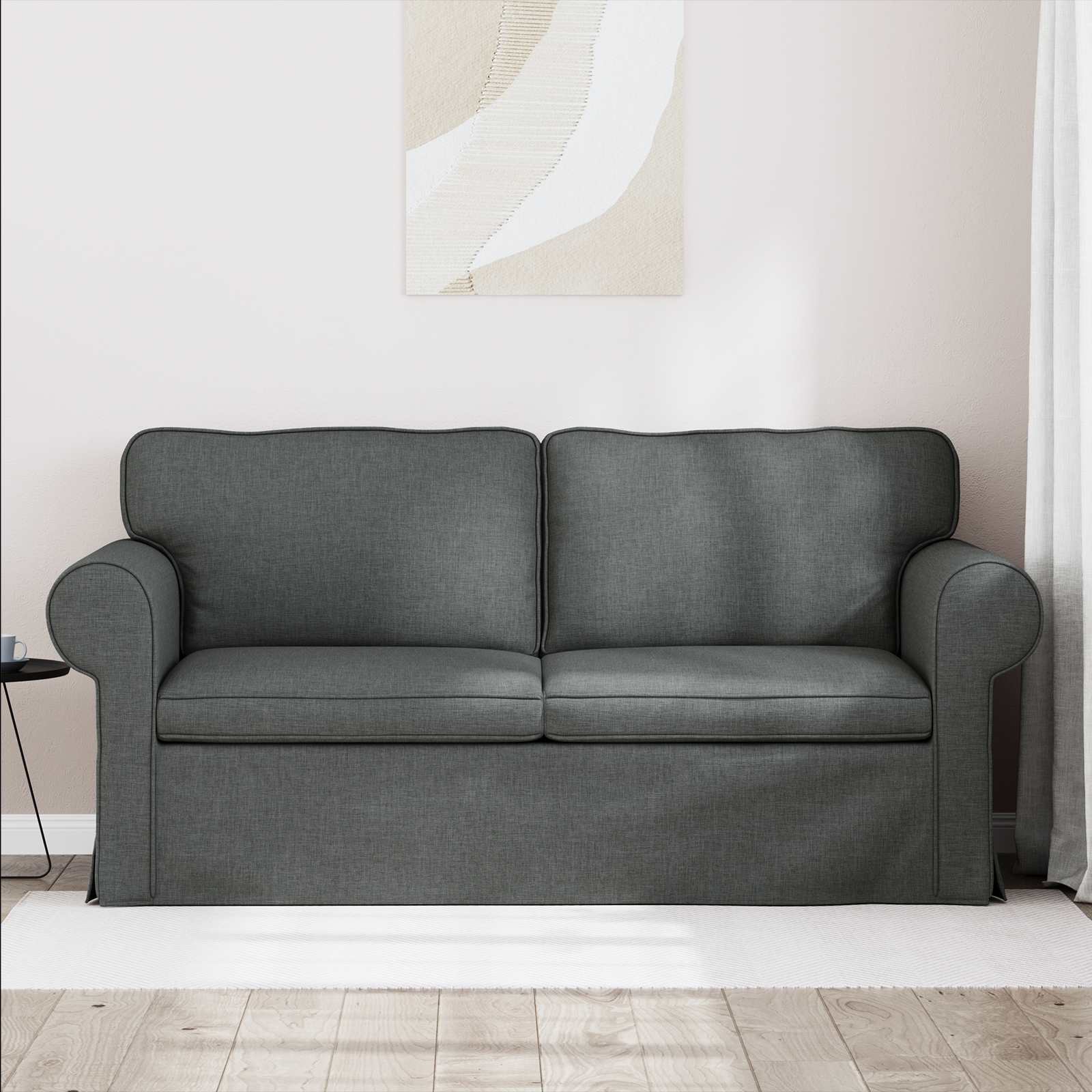 Sofa Dark Grey 175 x 82 x 80 cm Fabric