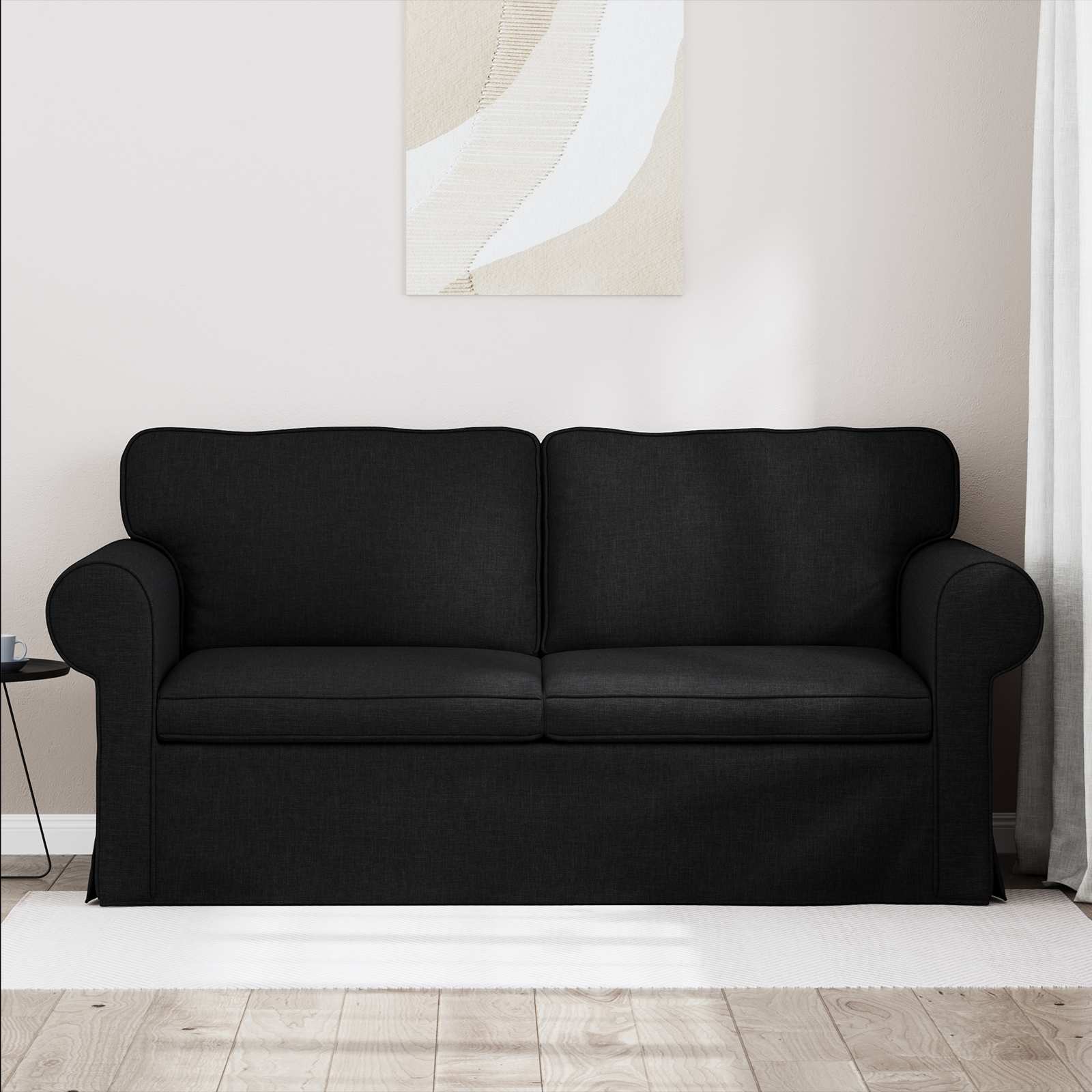 Sofa Black 175 x 82 x 80 cm Fabric