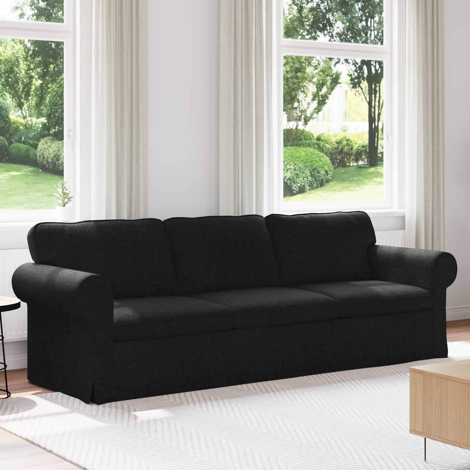 Sofa Black 245 x 82 x 80 cm Fabric