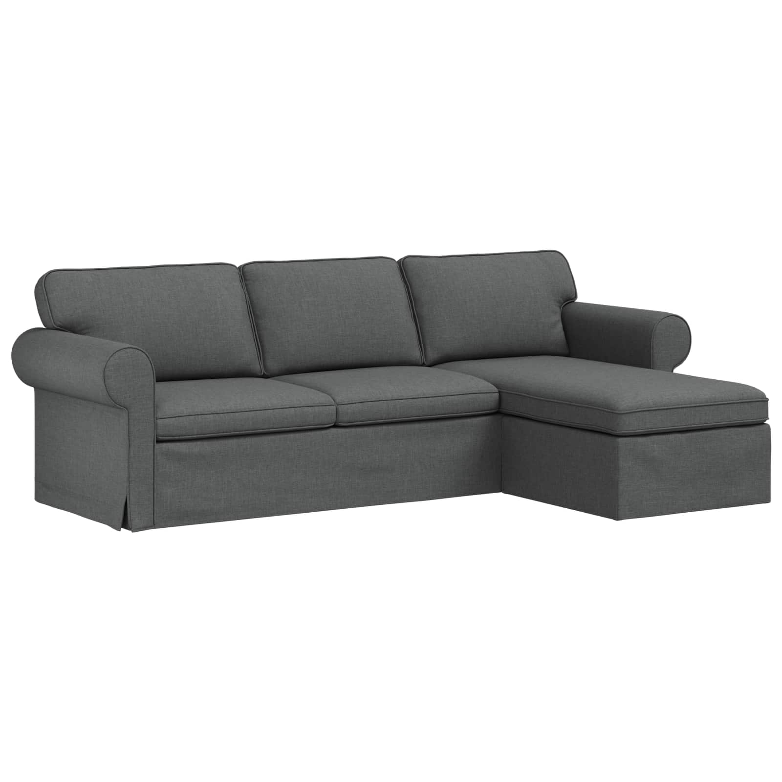 Sofa Dark Grey 245 x 138 x 80 cm Fabric