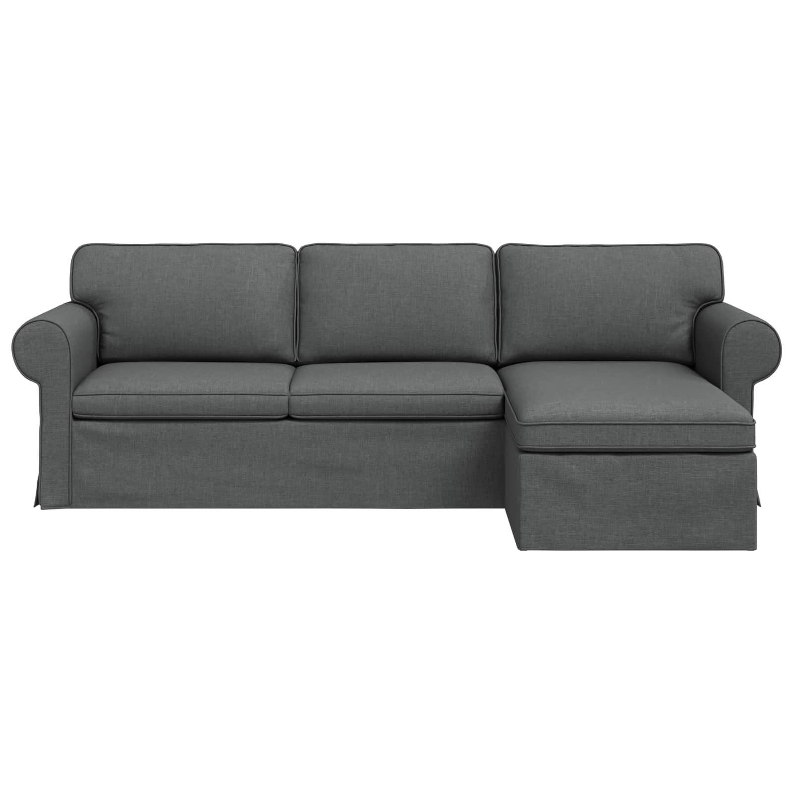 Sofa Dark Grey 245 x 138 x 80 cm Fabric