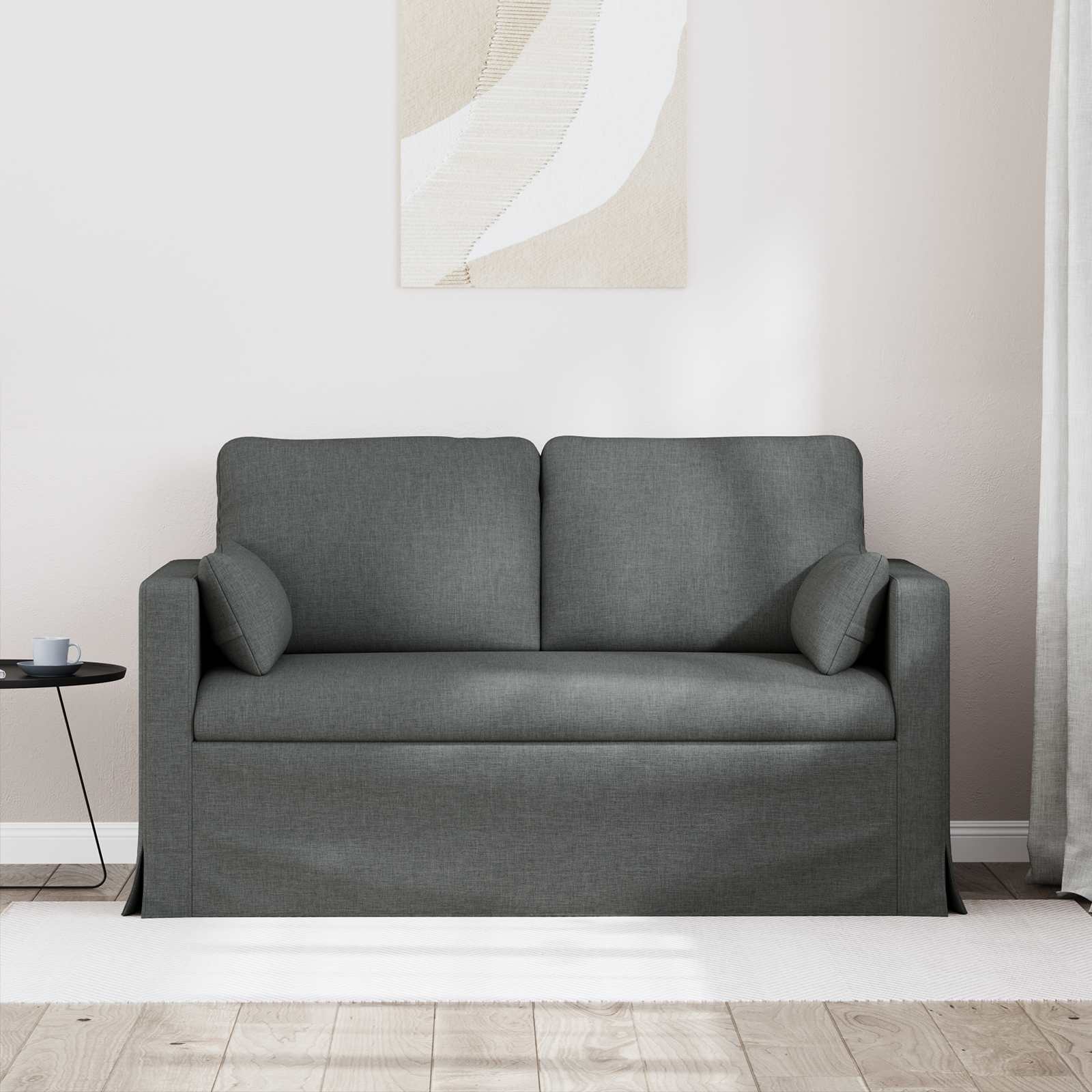 Sofa Dark Grey 139 x 78 x 80 cm Fabric