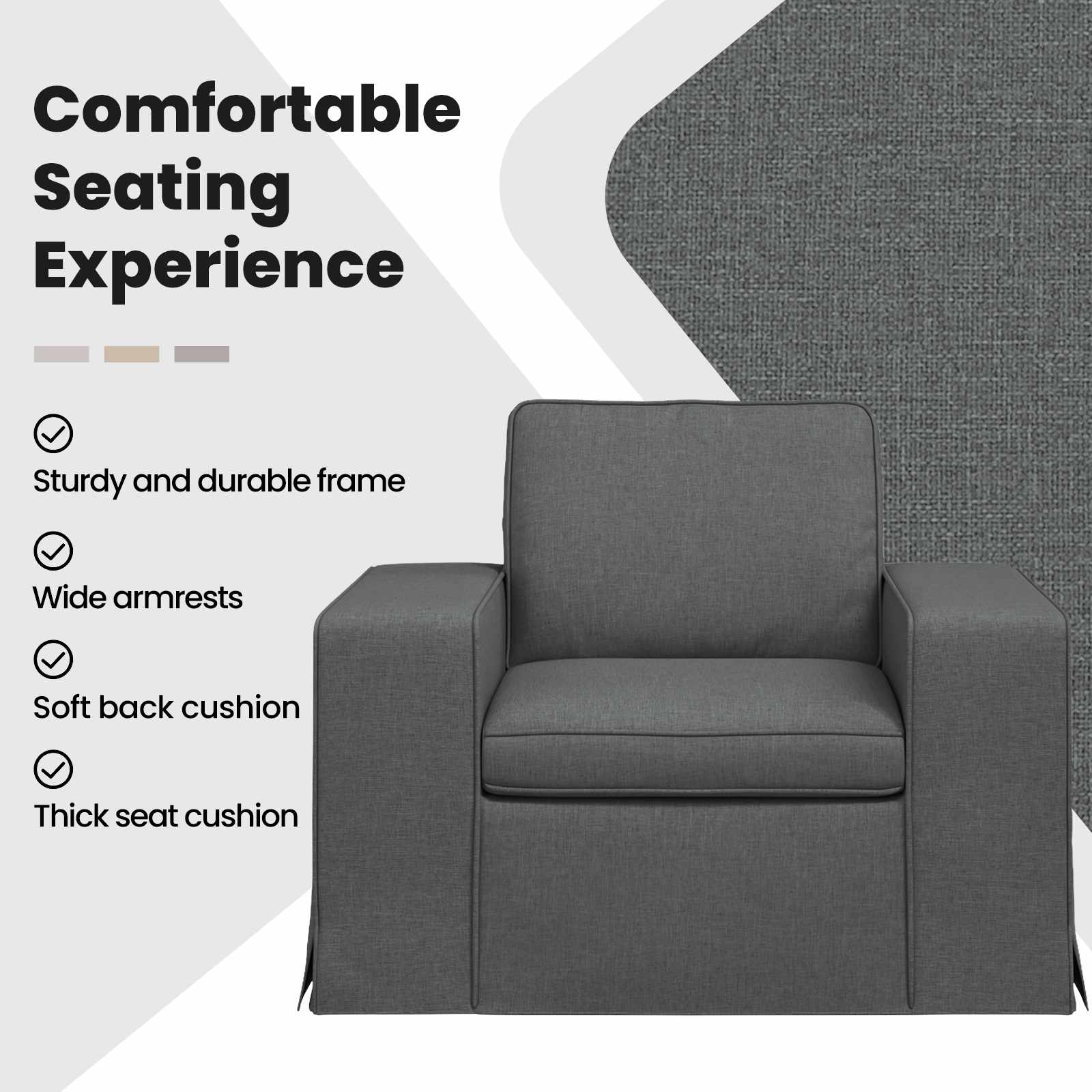 Sofa Dark Grey 103 x 80 x 82 cm Fabric