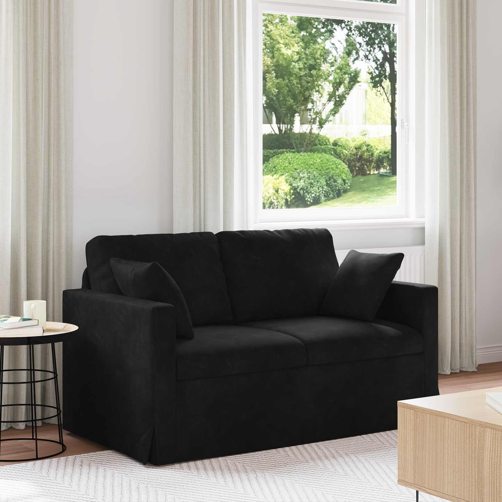Sofa Black 138 x 78 x 80 cm Velvet