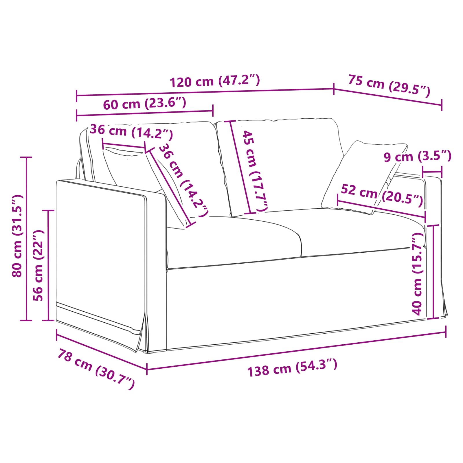 Sofa Black 138 x 78 x 80 cm Velvet