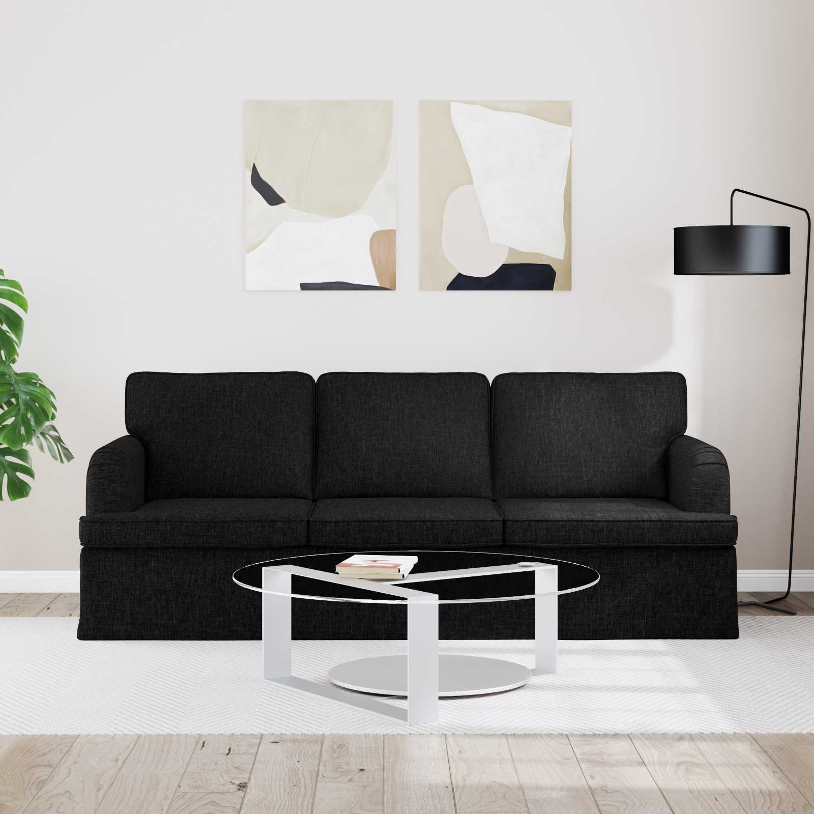 Sofa Black 201 x 80 x 85 cm Fabric