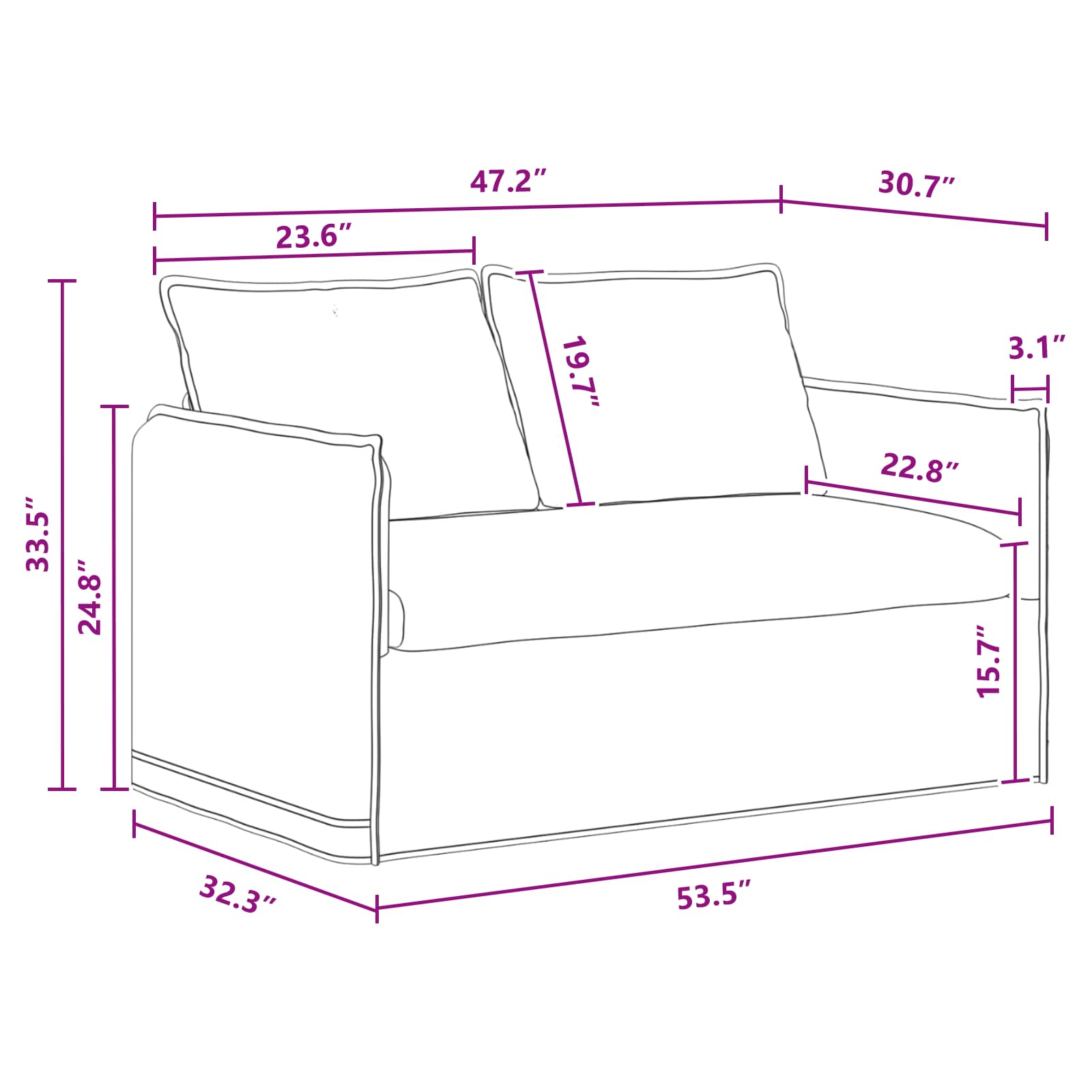 Sofa Dark Grey 136 x 82 x 85 cm Fabric