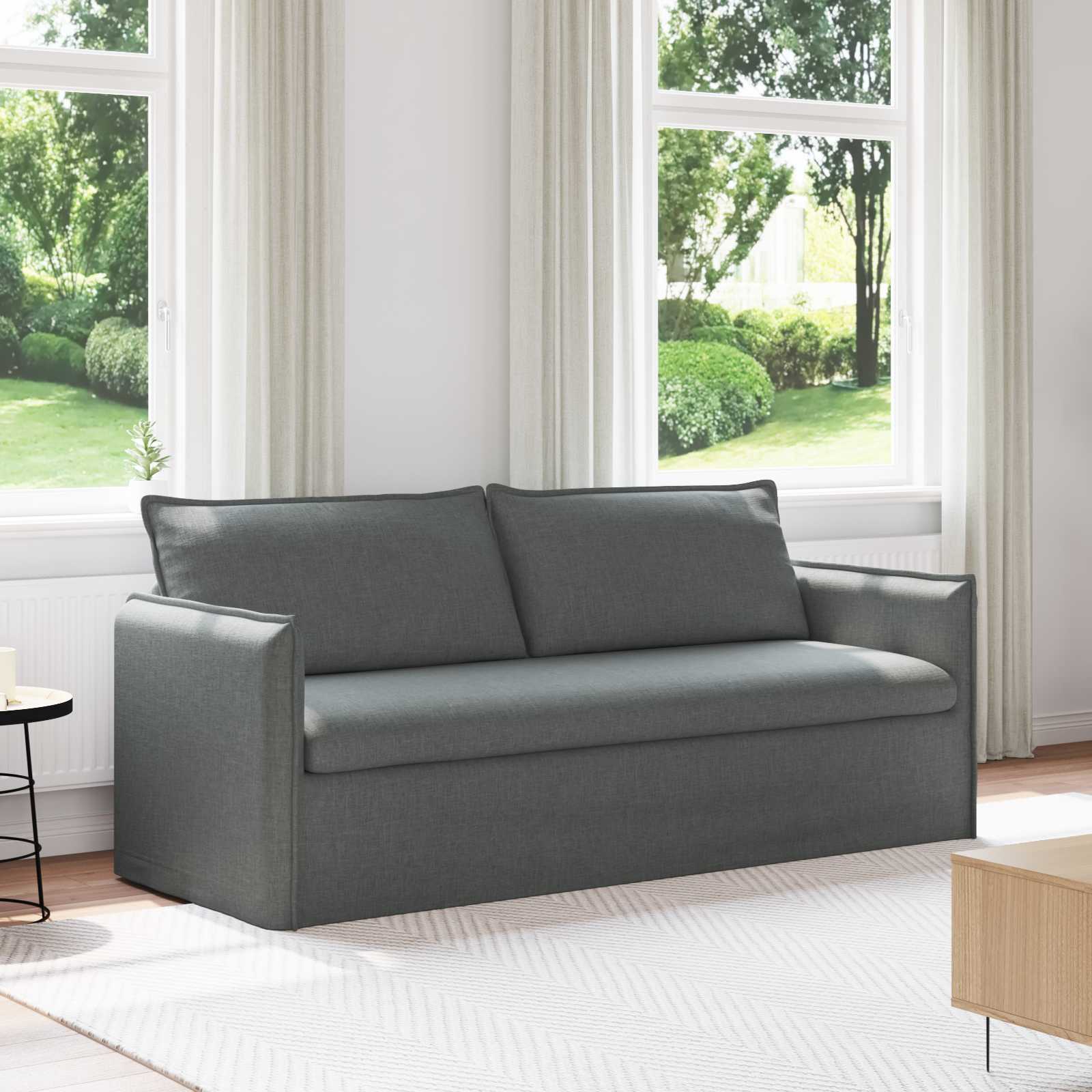 Sofa Dark Grey 196 x 82 x 85 cm Fabric