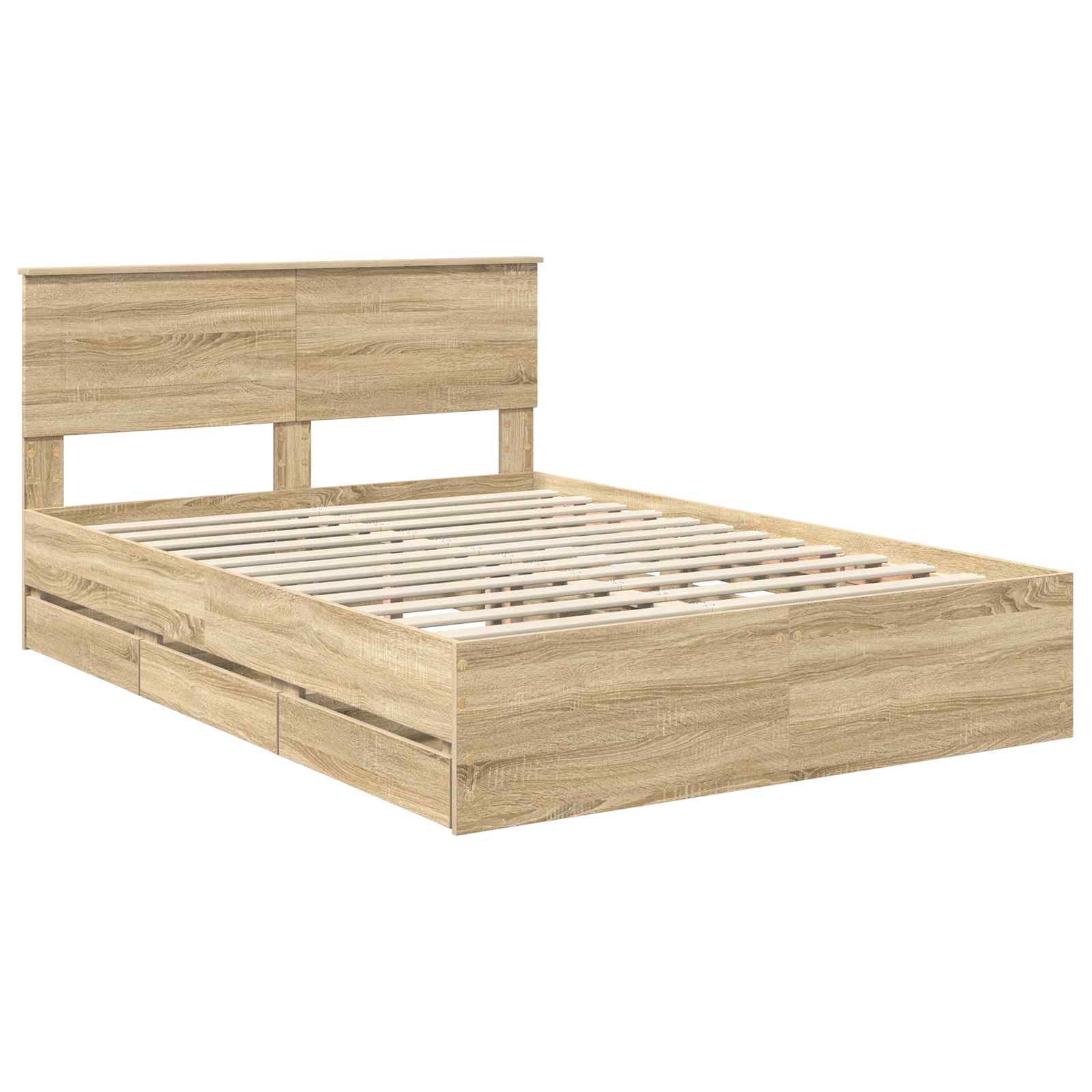 Bed Frame with Drawer Sonoma Oak 150 x 200 cm Engineered Wood