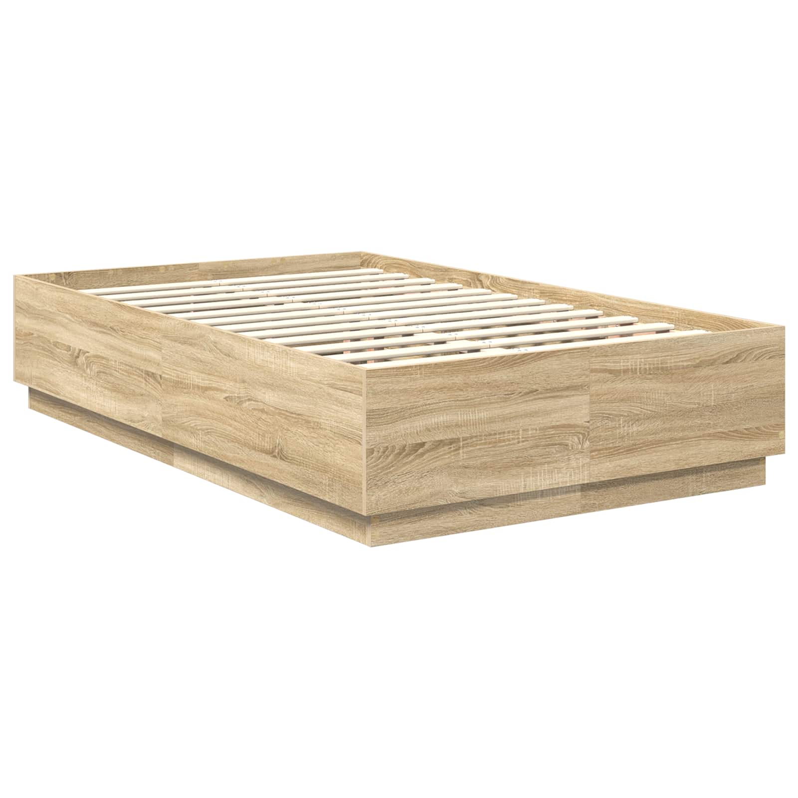 Bed Frame Sonoma Oak 135 x 190 cm Engineered Wood