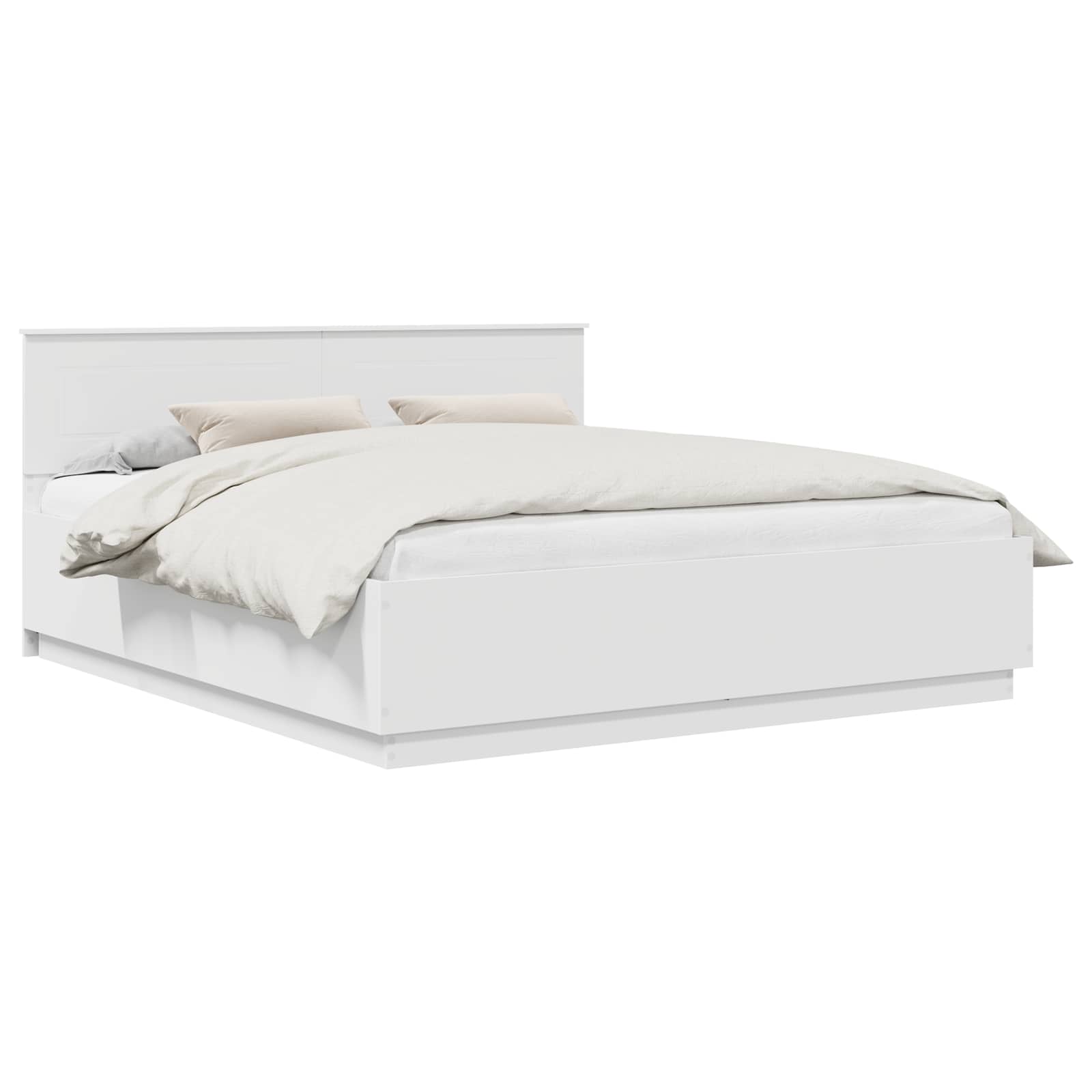 Bed Frame with Headboard White 180 x 200 cm Engineered Wood
