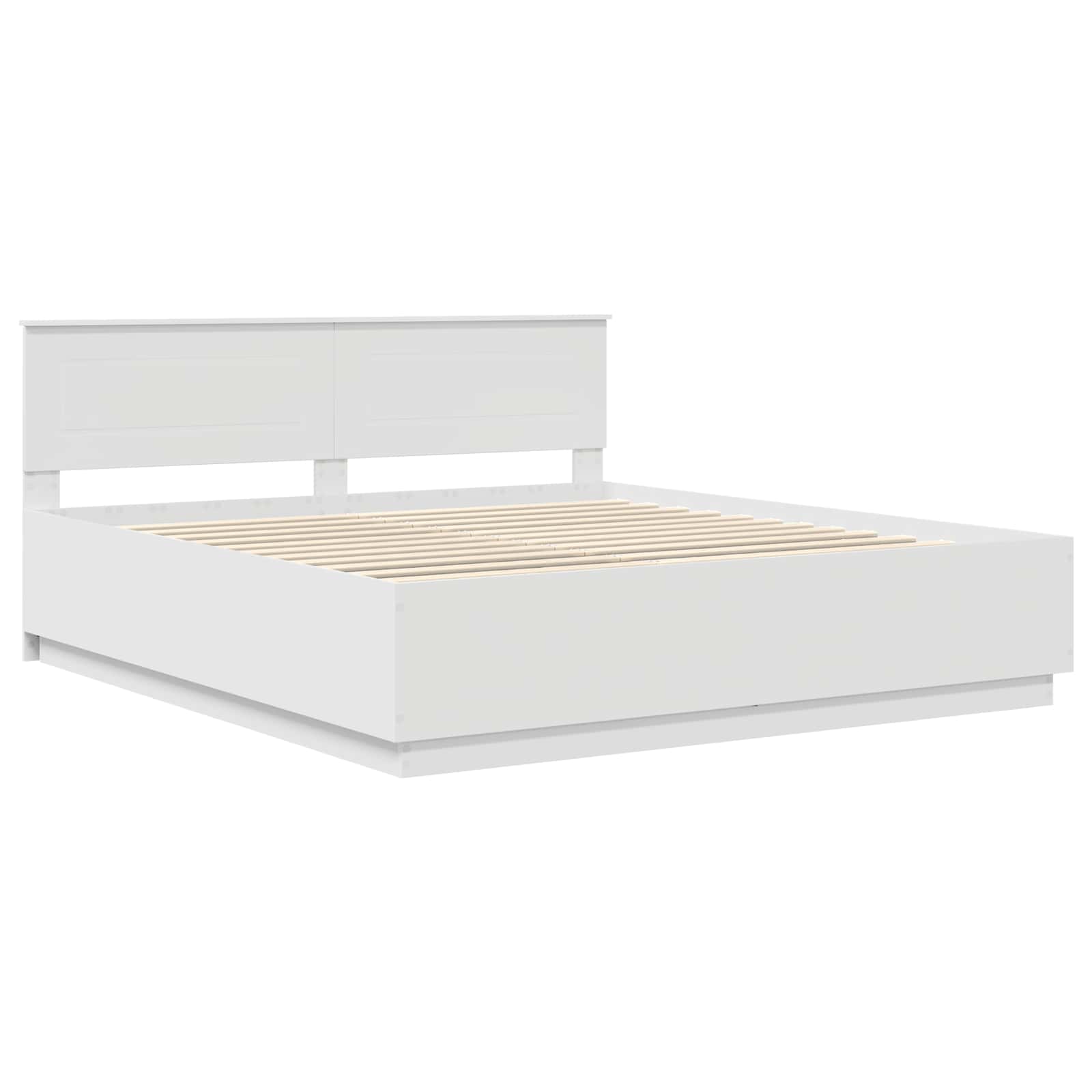 Bed Frame with Headboard White 180 x 200 cm Engineered Wood