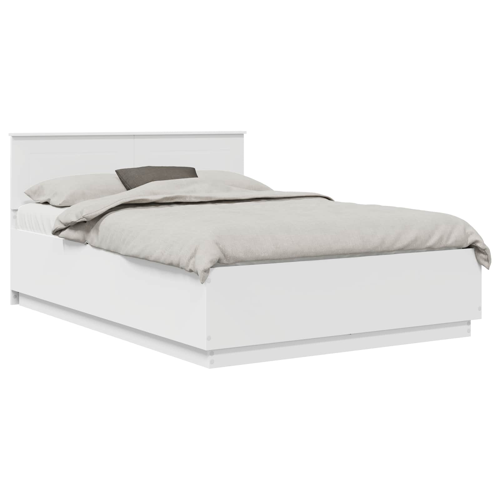 Bed Frame with Headboard White 150 x 200 cm Engineered Wood