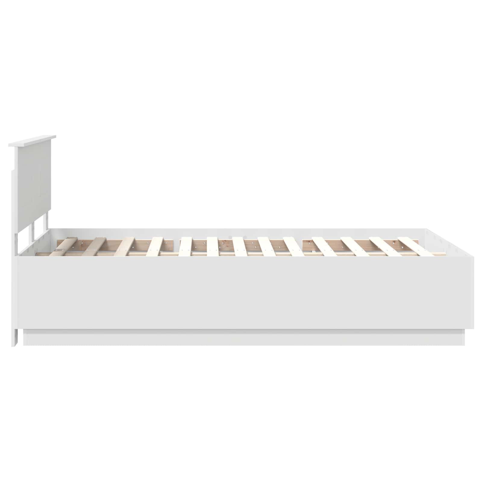 Bed Frame with Headboard White 135 x 190 cm Engineered Wood