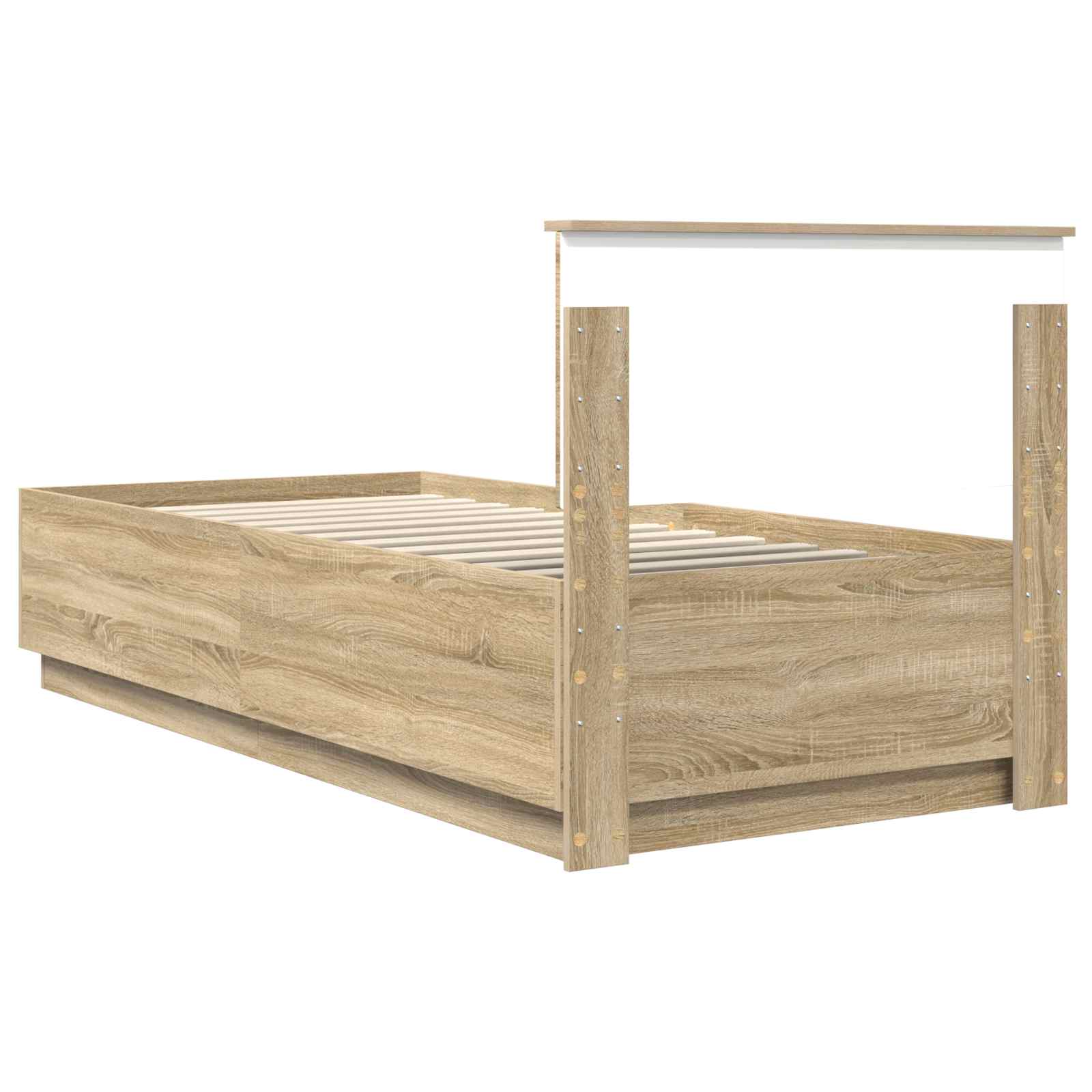 Bed Frame with Headboard Sonoma Oak 90 x 190 cm Engineered Wood