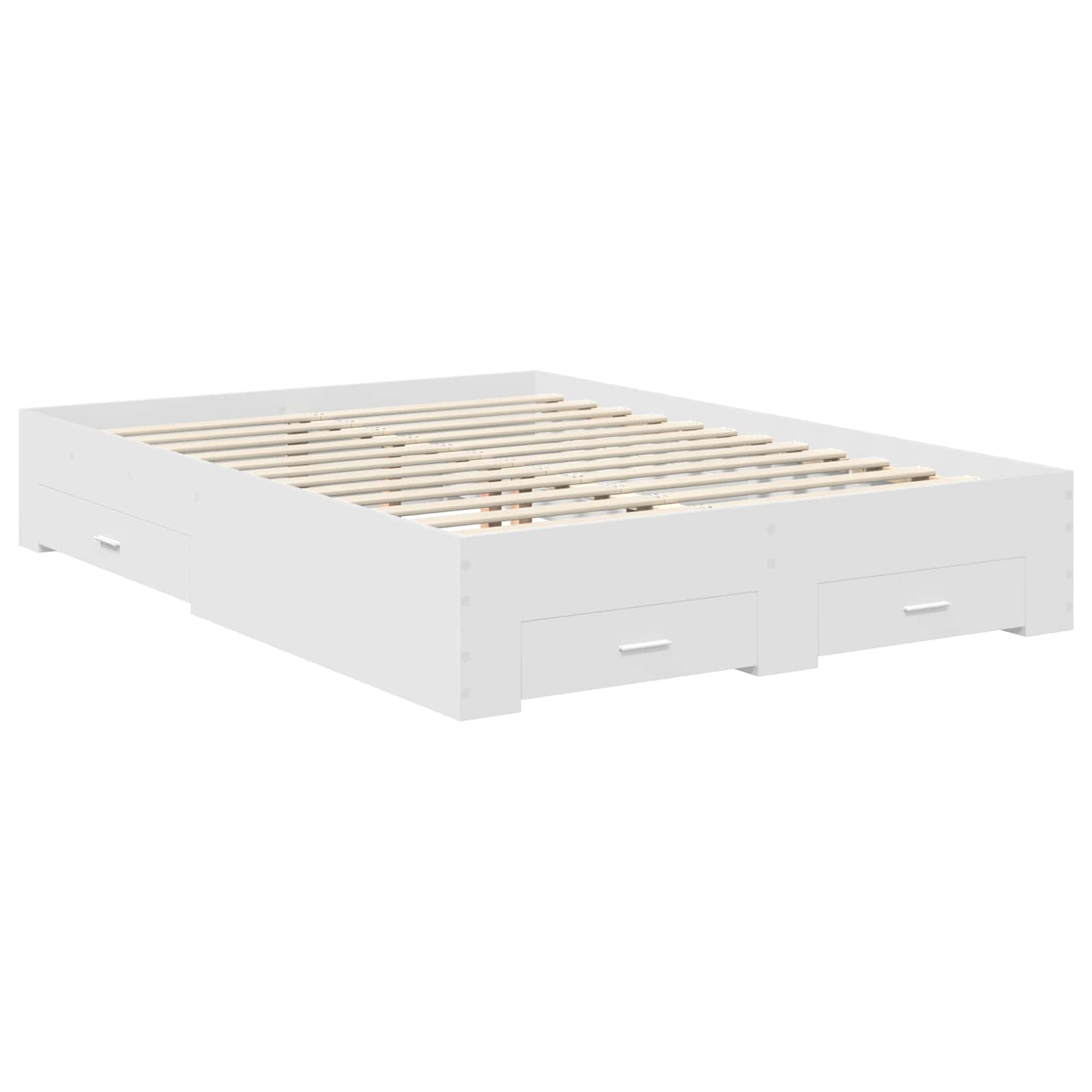 Bed Frame with Drawer White 150 x 200 cm Engineered Wood