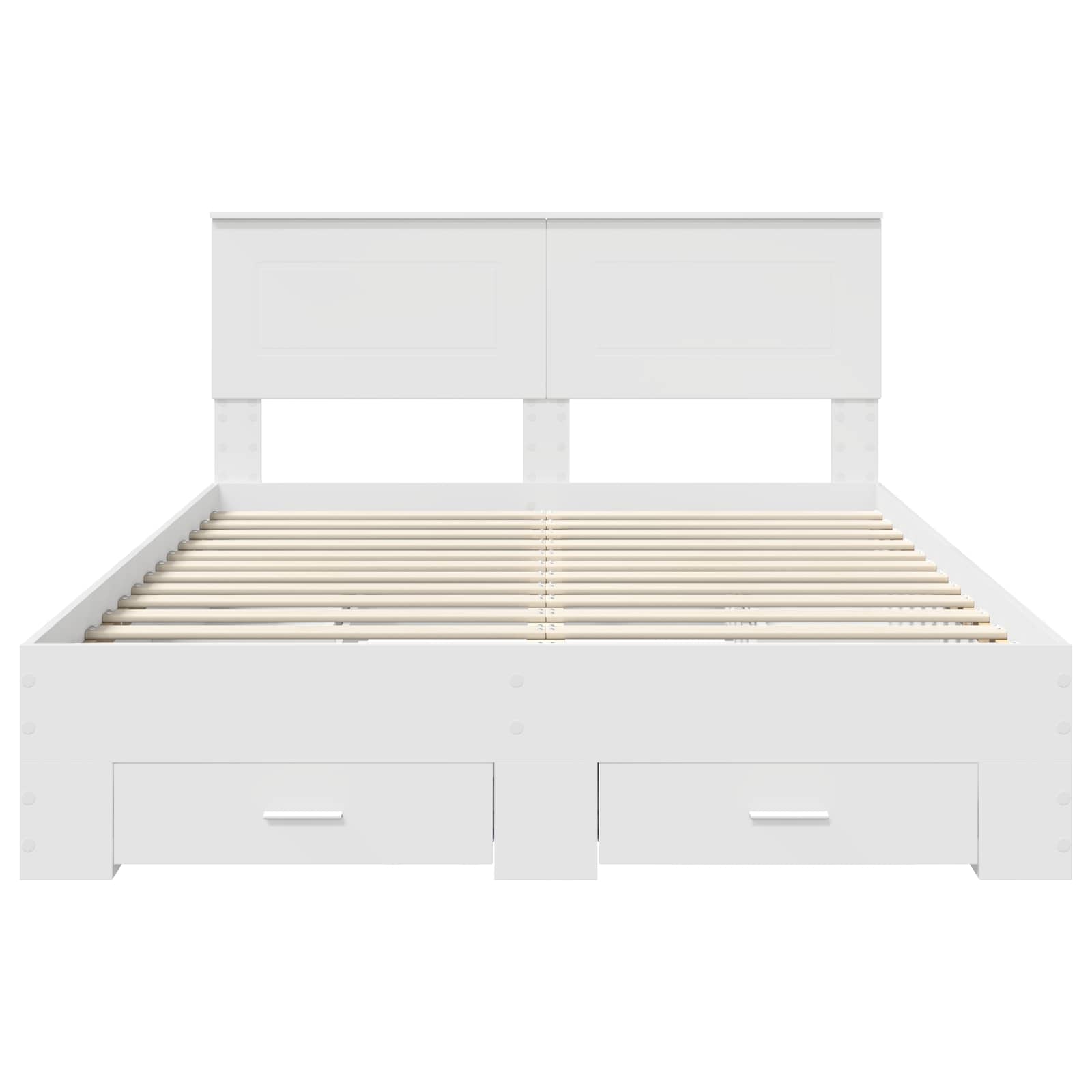 Bed Frame with Drawer White 150 x 200 cm Engineered Wood
