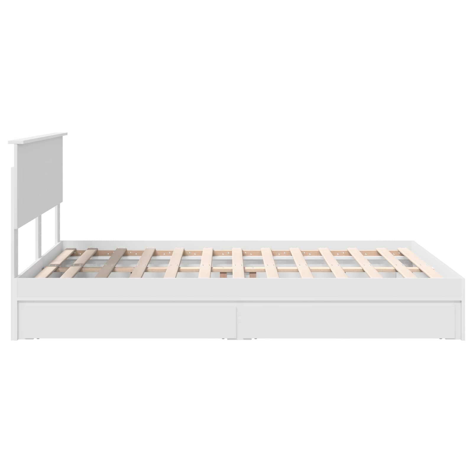 Storage Bed with Headboard White 150 x 200 cm Engineered Wood