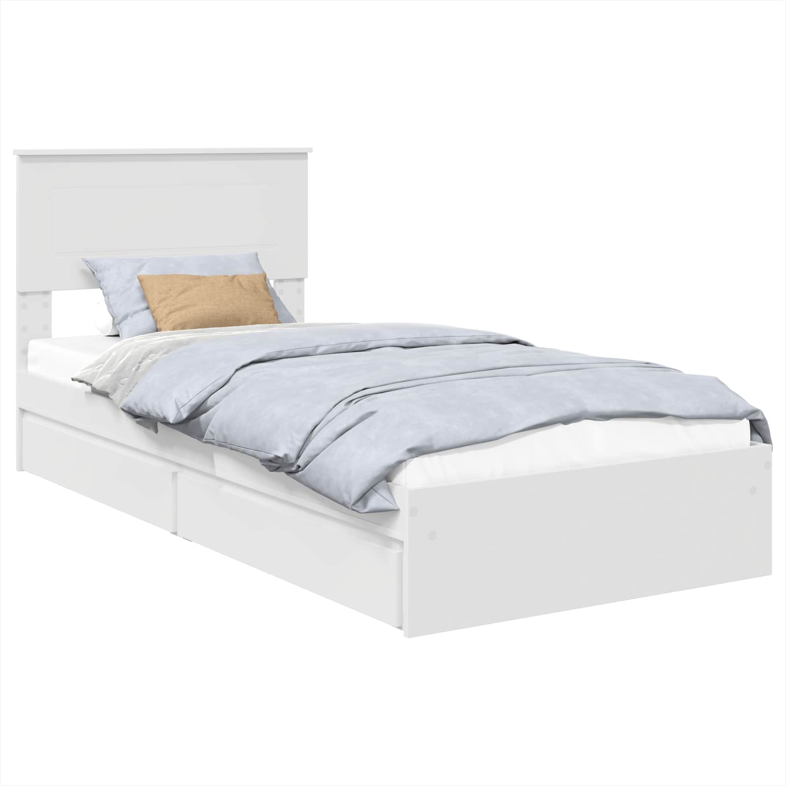 Storage Bed with Drawer White 90 x 190 cm Engineered Wood