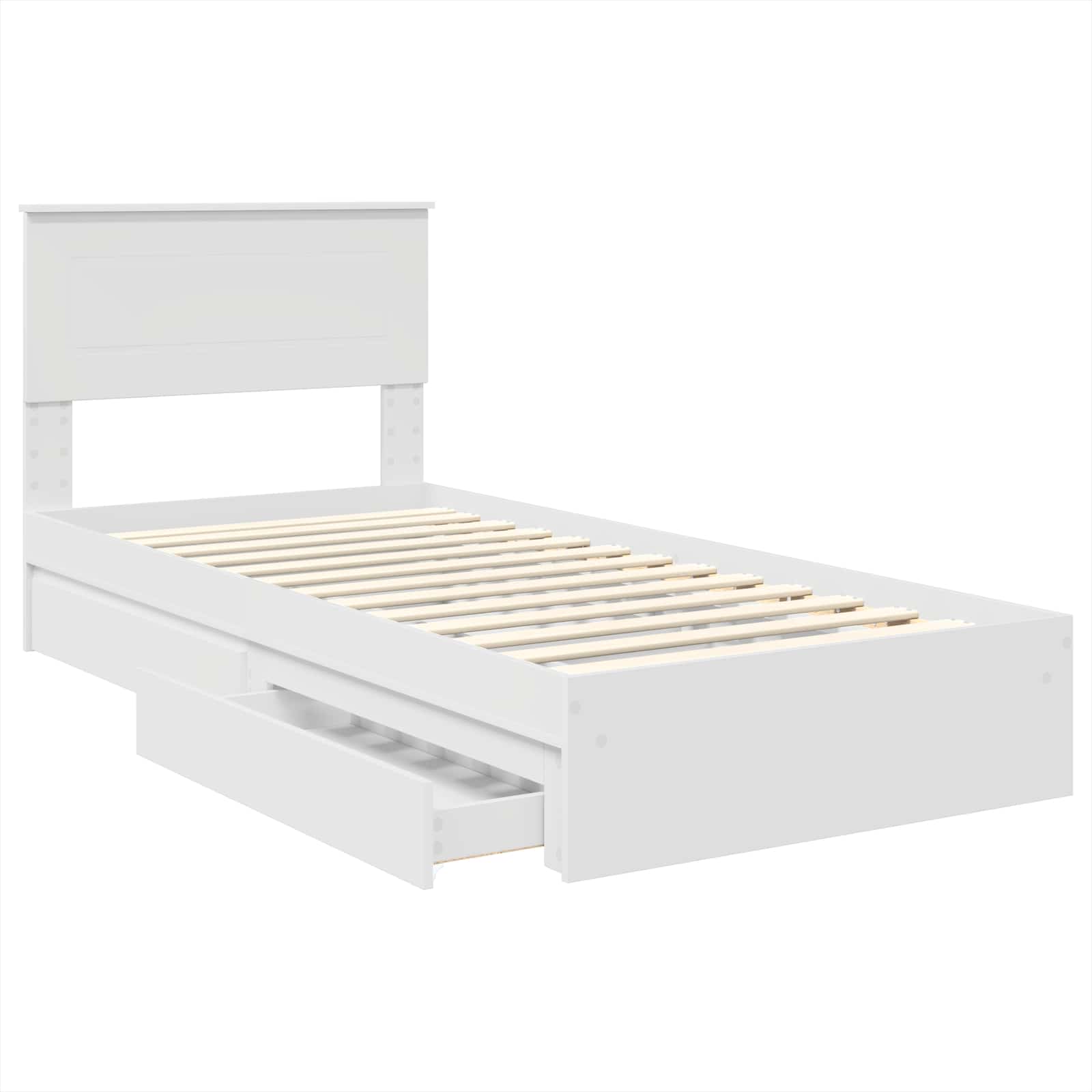 Storage Bed with Drawer White 90 x 190 cm Engineered Wood