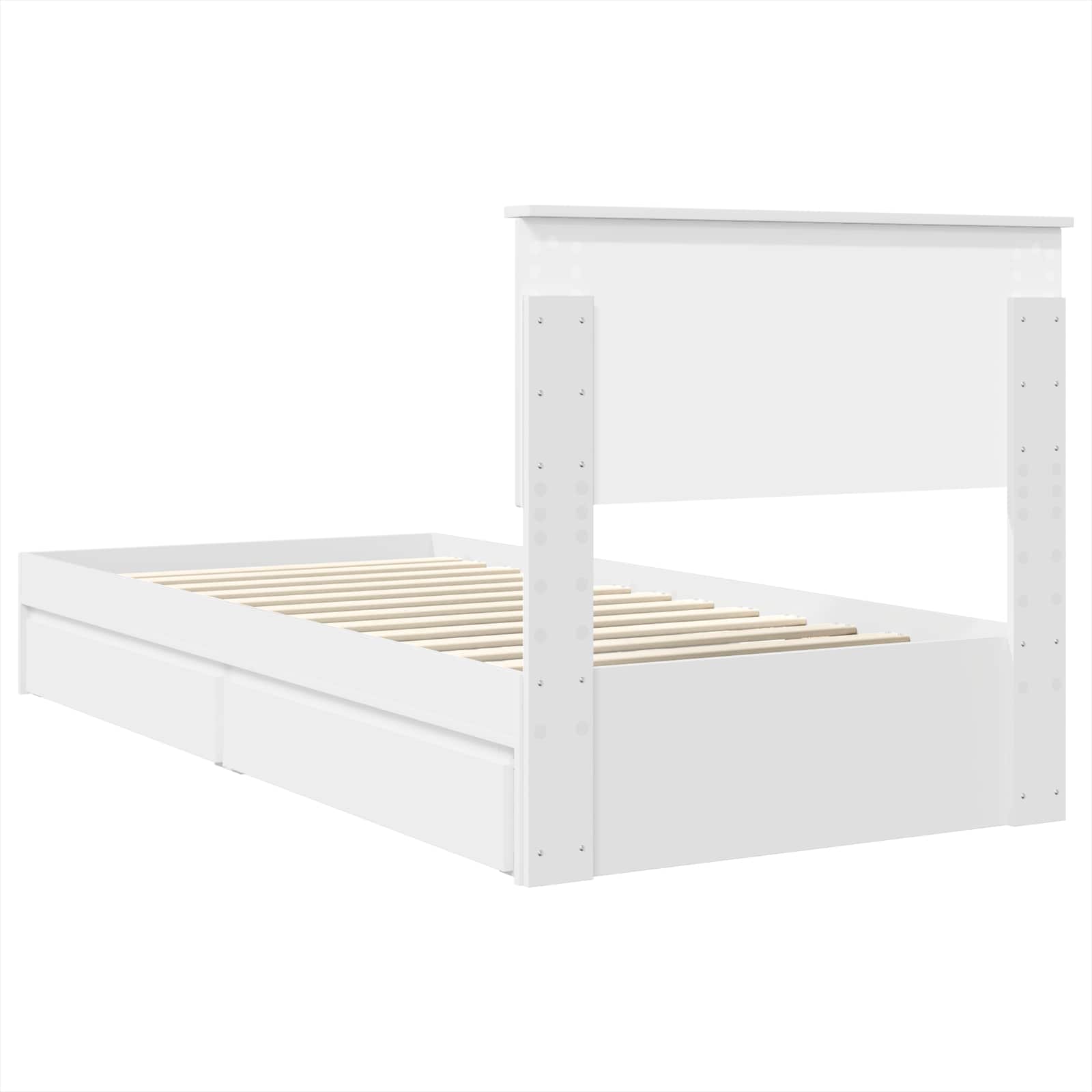 Storage Bed with Drawer White 90 x 190 cm Engineered Wood