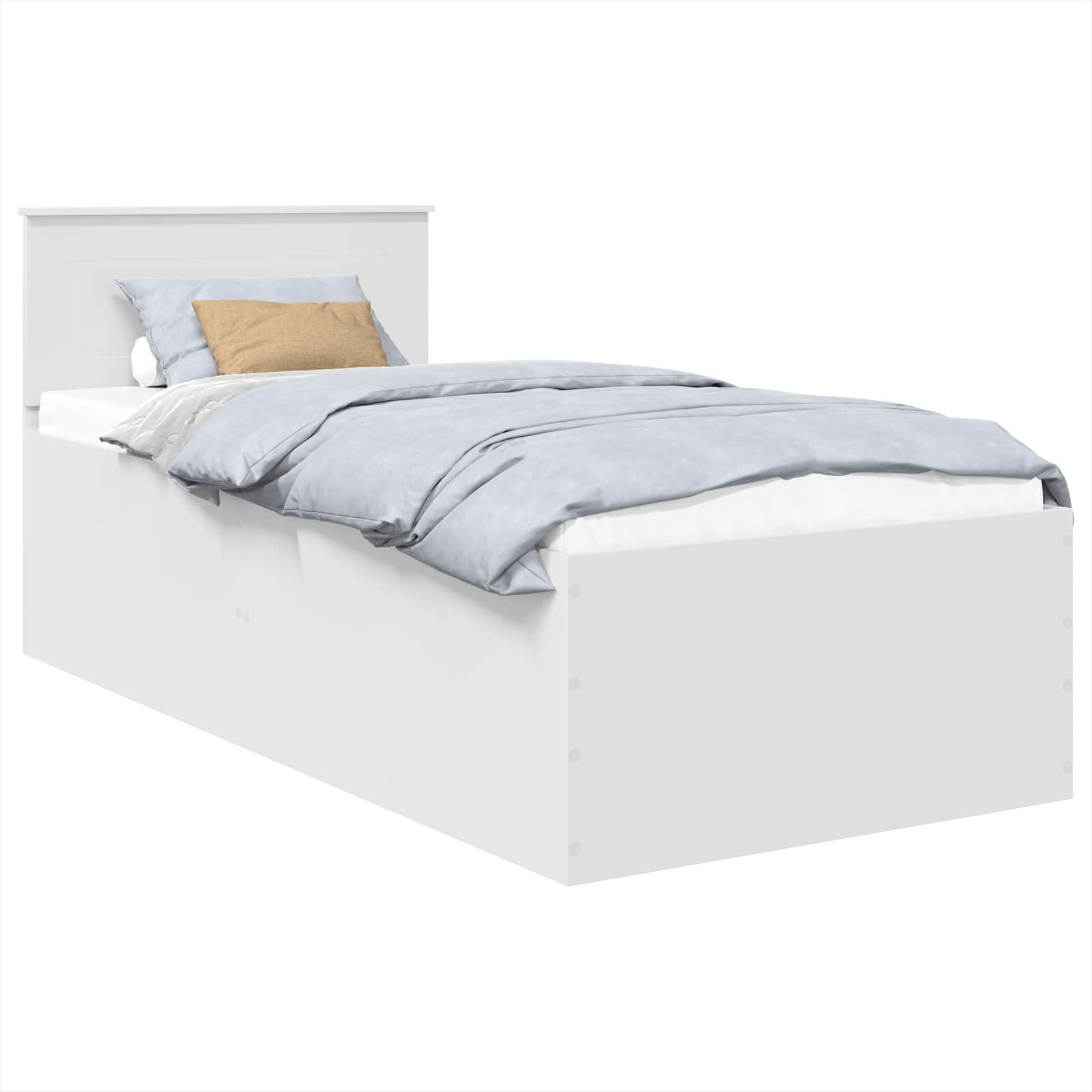 Bed Frame with Headboard White 90 x 190 cm Engineered Wood