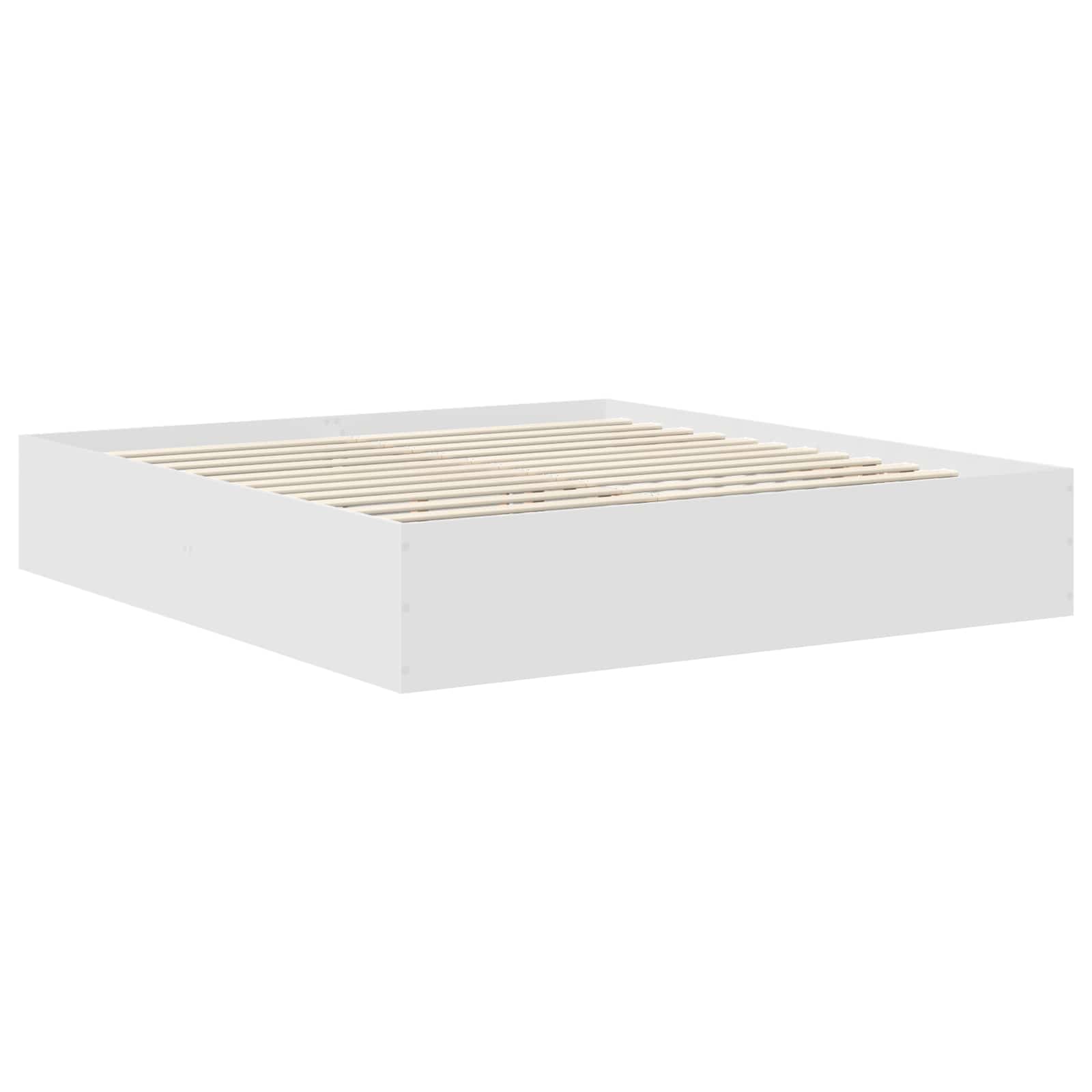 Bed Frame with Headboard White 180 x 200 cm Engineered Wood