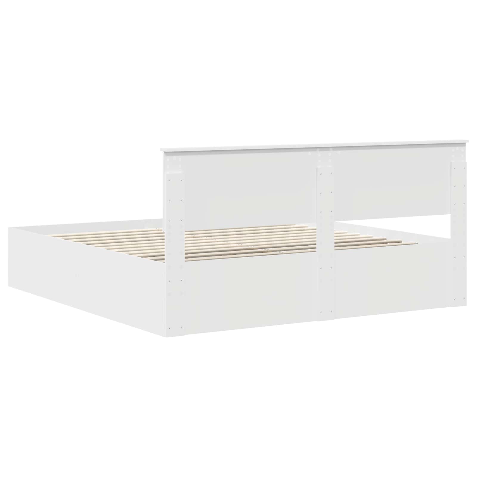 Bed Frame with Headboard White 180 x 200 cm Engineered Wood