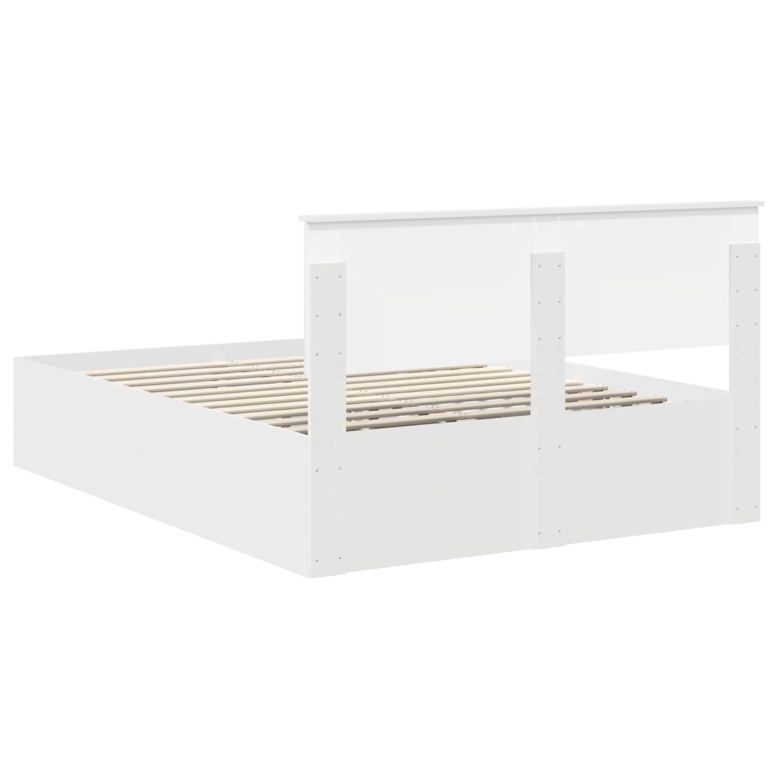 Bed Frame with Headboard White 150 x 200 cm Engineered Wood