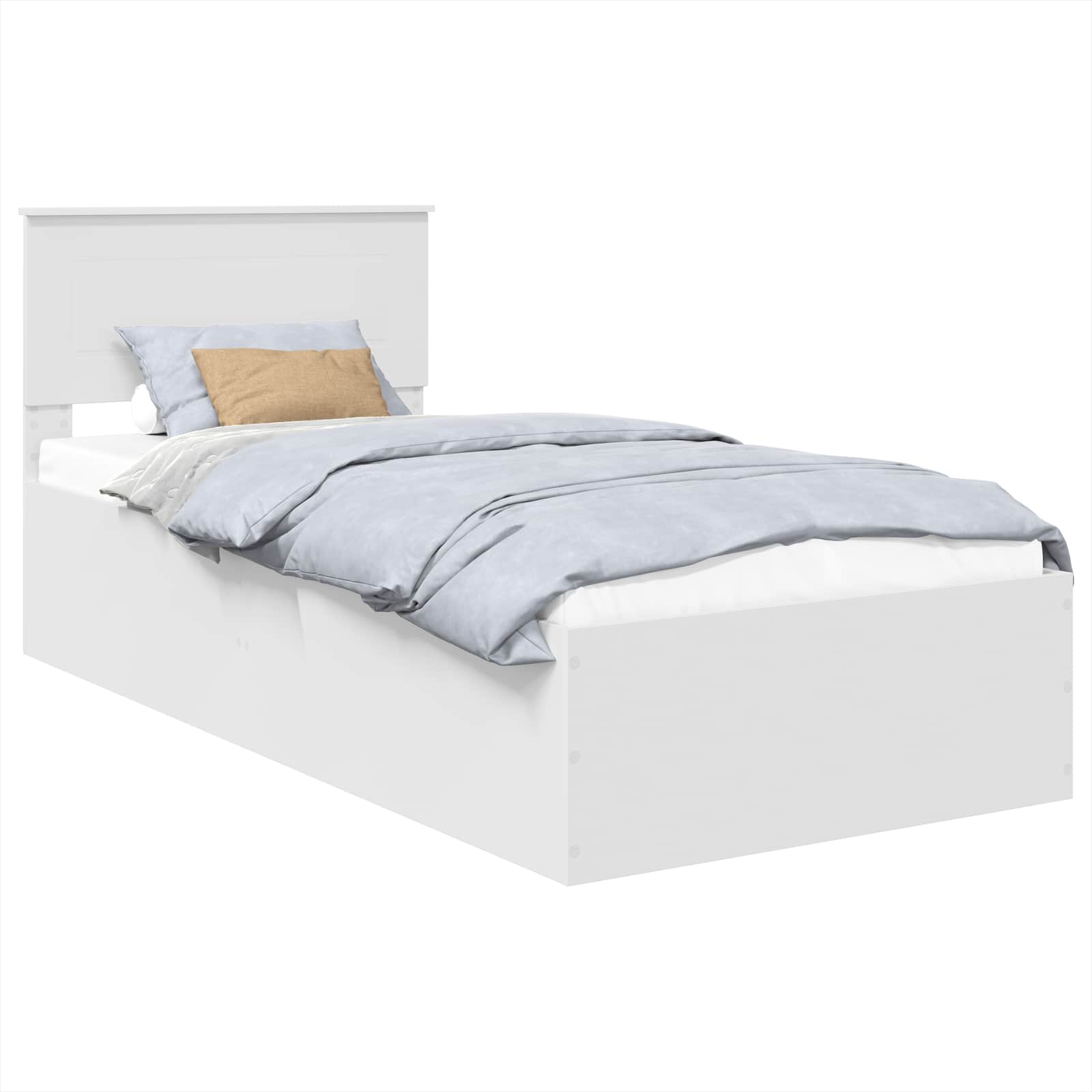 Bed Frame with Headboard White 90 x 190 cm Engineered Wood