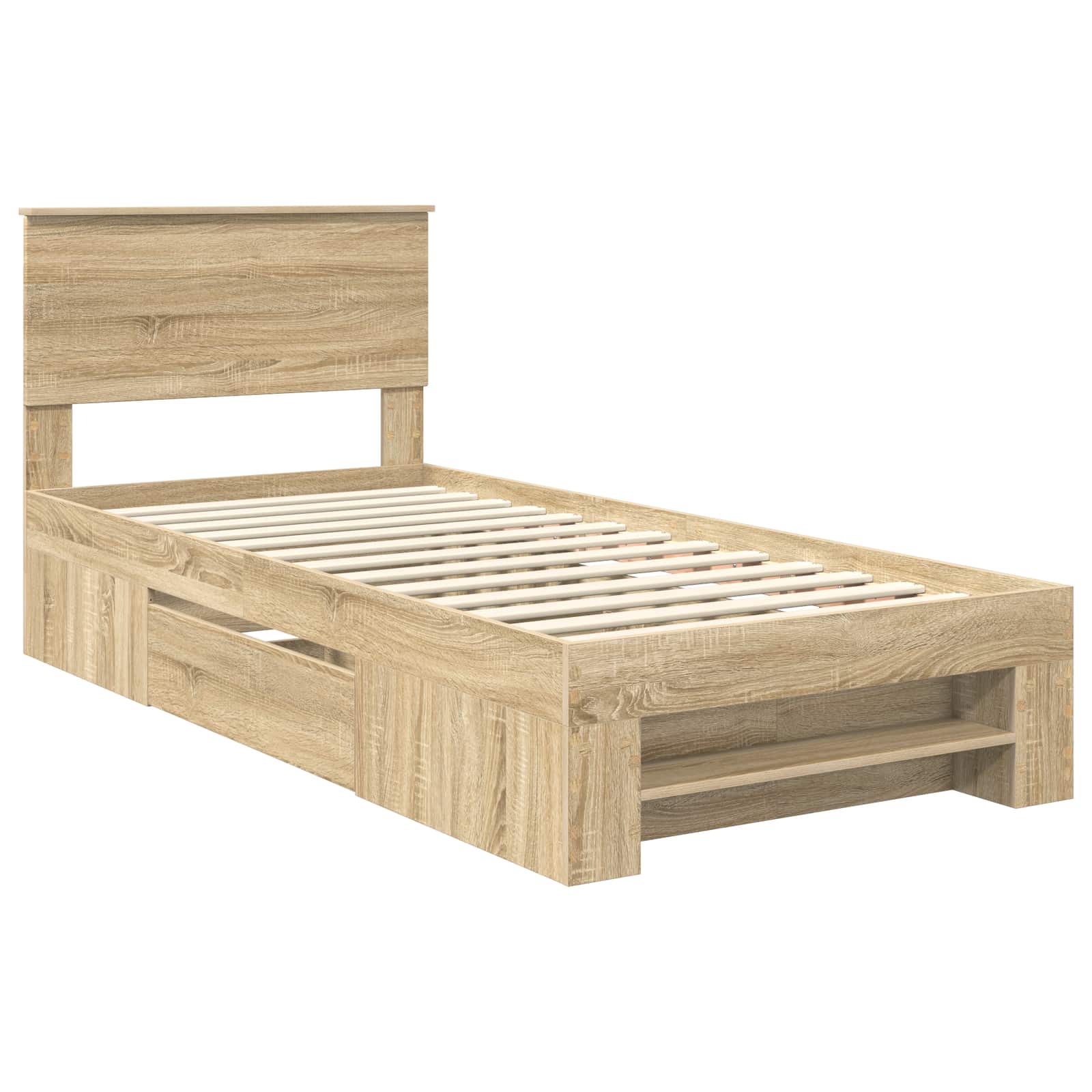 Bed Frame with Headboard Sonoma Oak 90 x 200 cm Engineered Wood