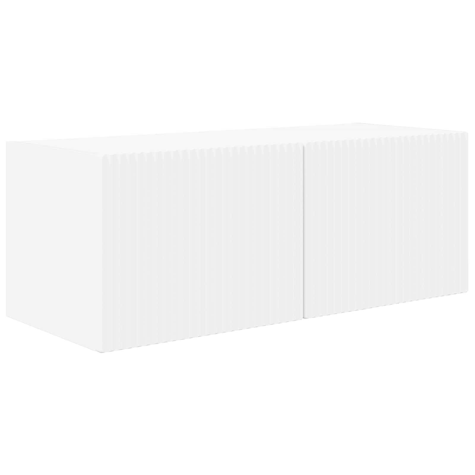 TV Wall Cabinet Set Wall-mounted 4 pcs White Engineered Wood