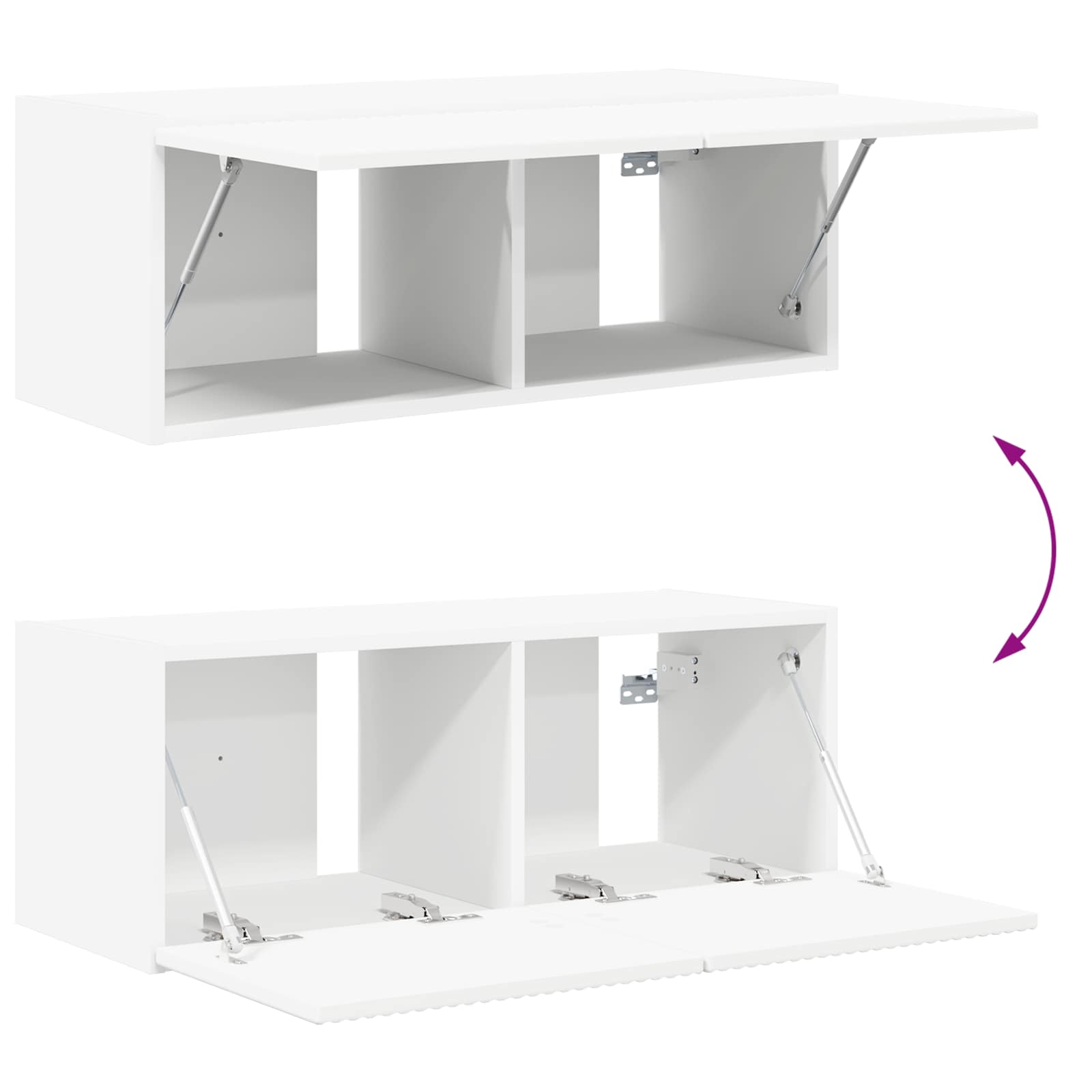 TV Wall Cabinet Set 4 pcs White Engineered Wood