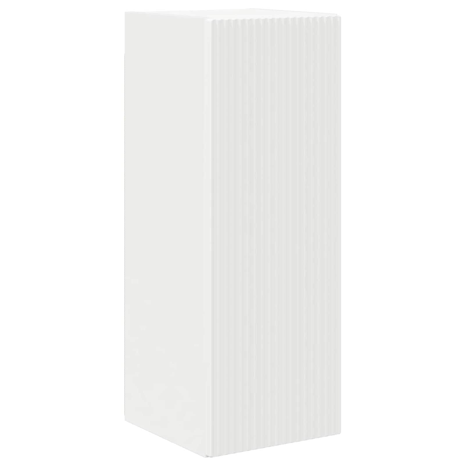 TV Cabinet Set 8 pcs White Engineered Wood