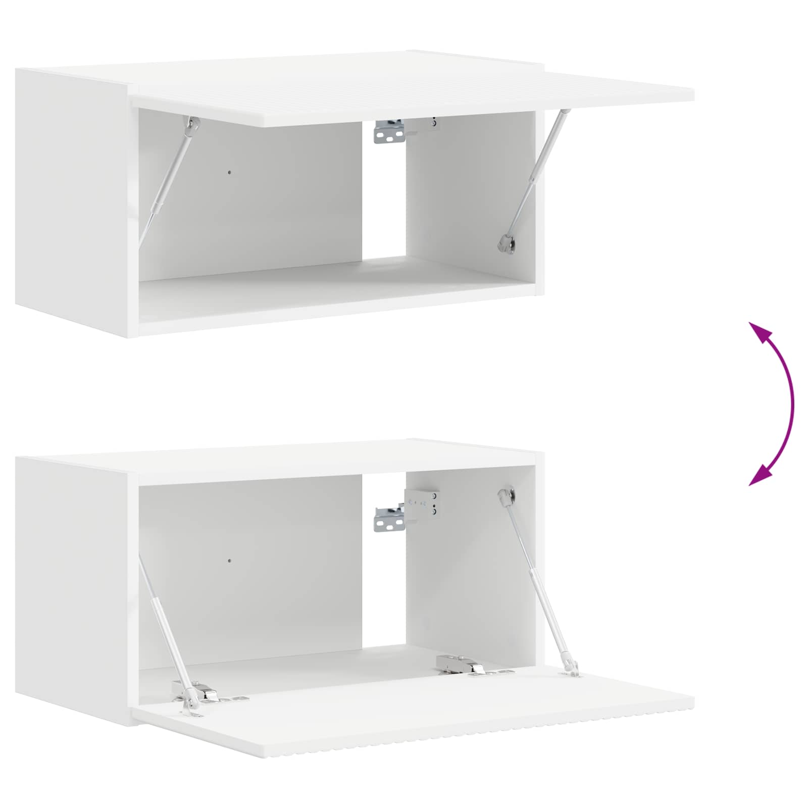 TV Cabinet Set 8 pcs White Engineered Wood