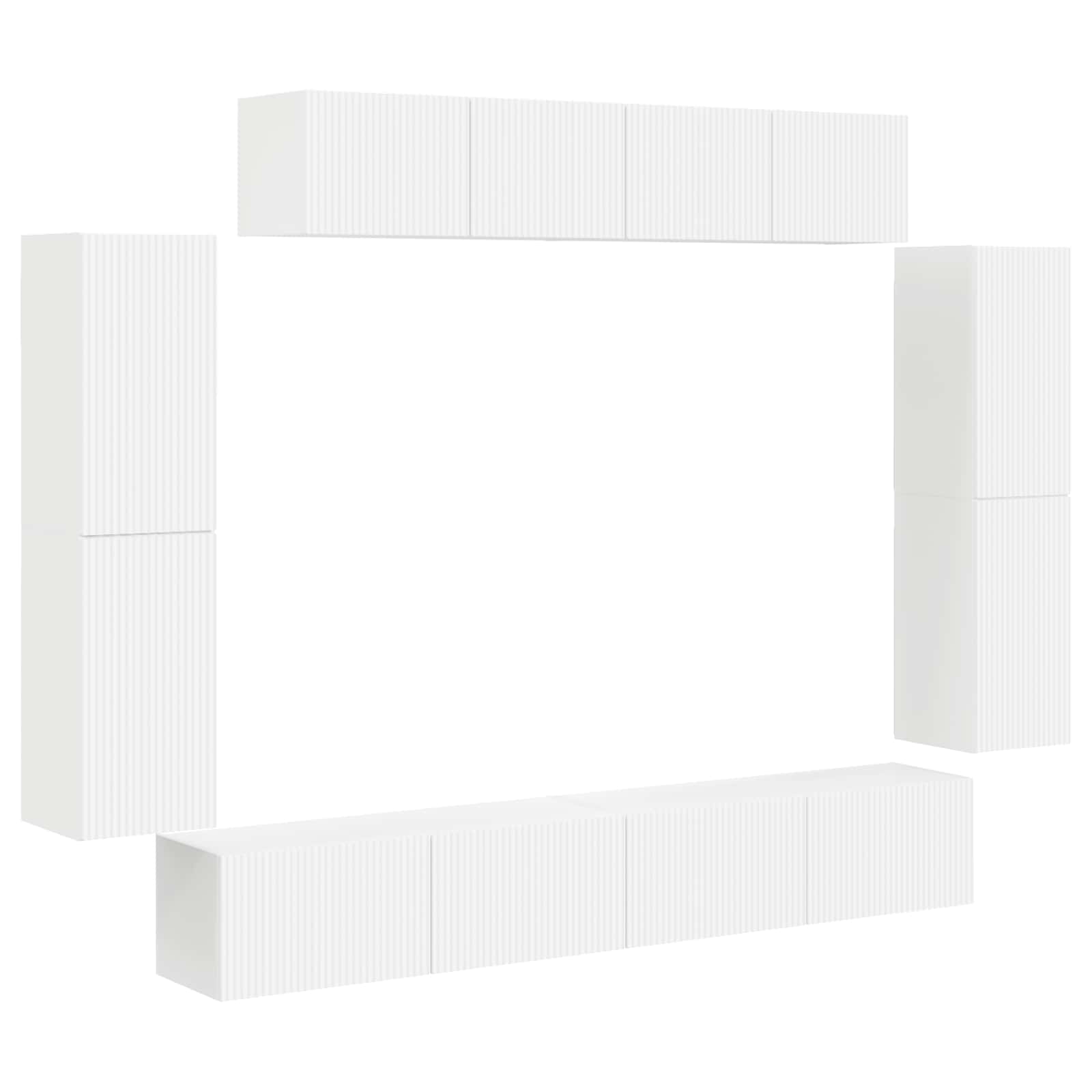 TV Cabinet 8 pcs White