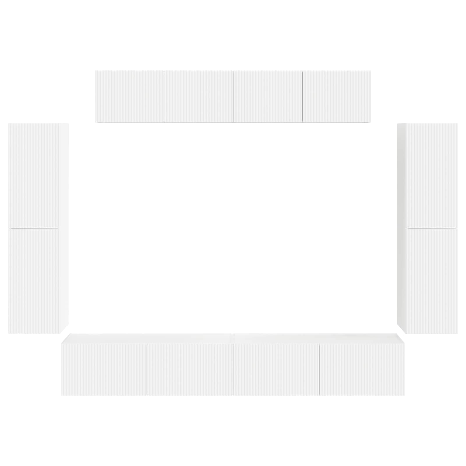 TV Cabinet 8 pcs White