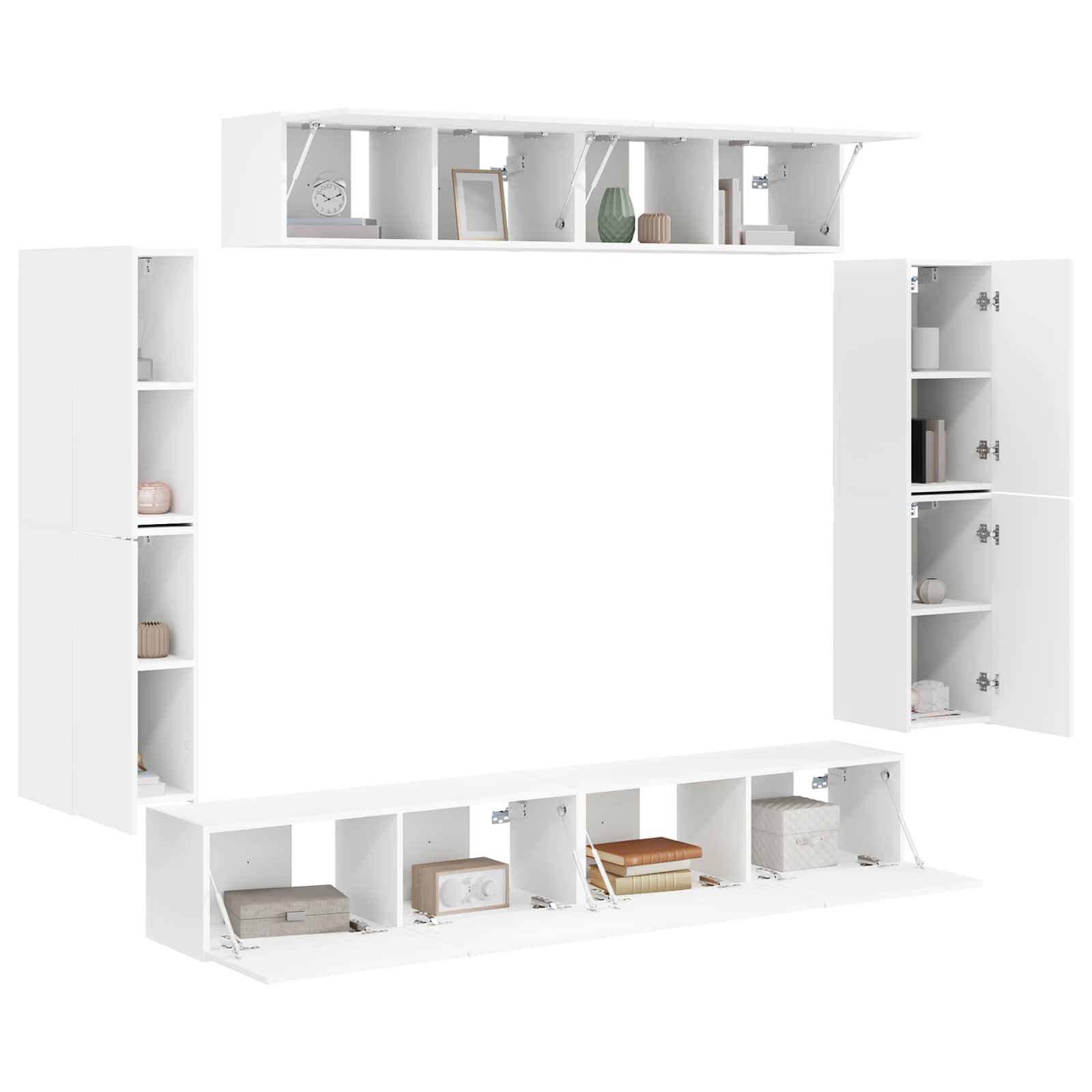 TV Cabinet 8 pcs White