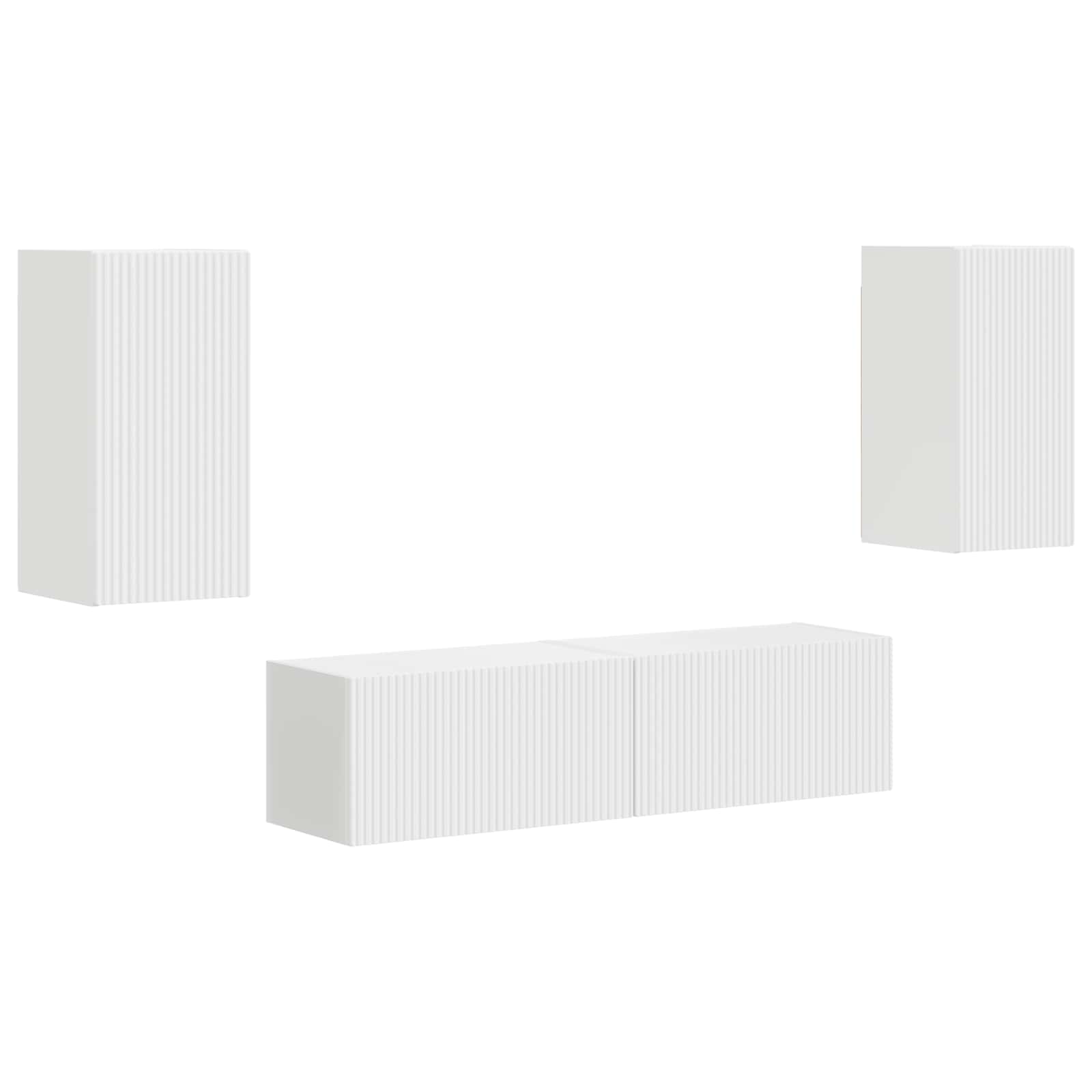 TV Cabinet Set 4 pcs White Engineered Wood