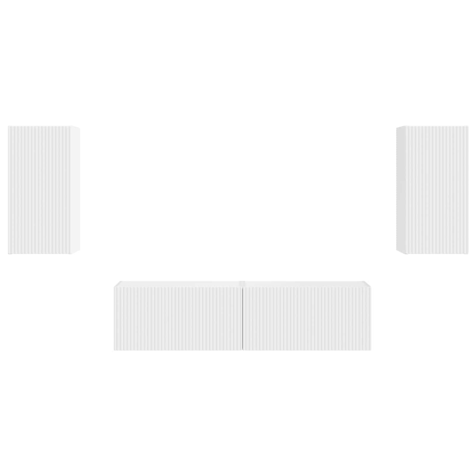 TV Cabinet Set 4 pcs White Engineered Wood