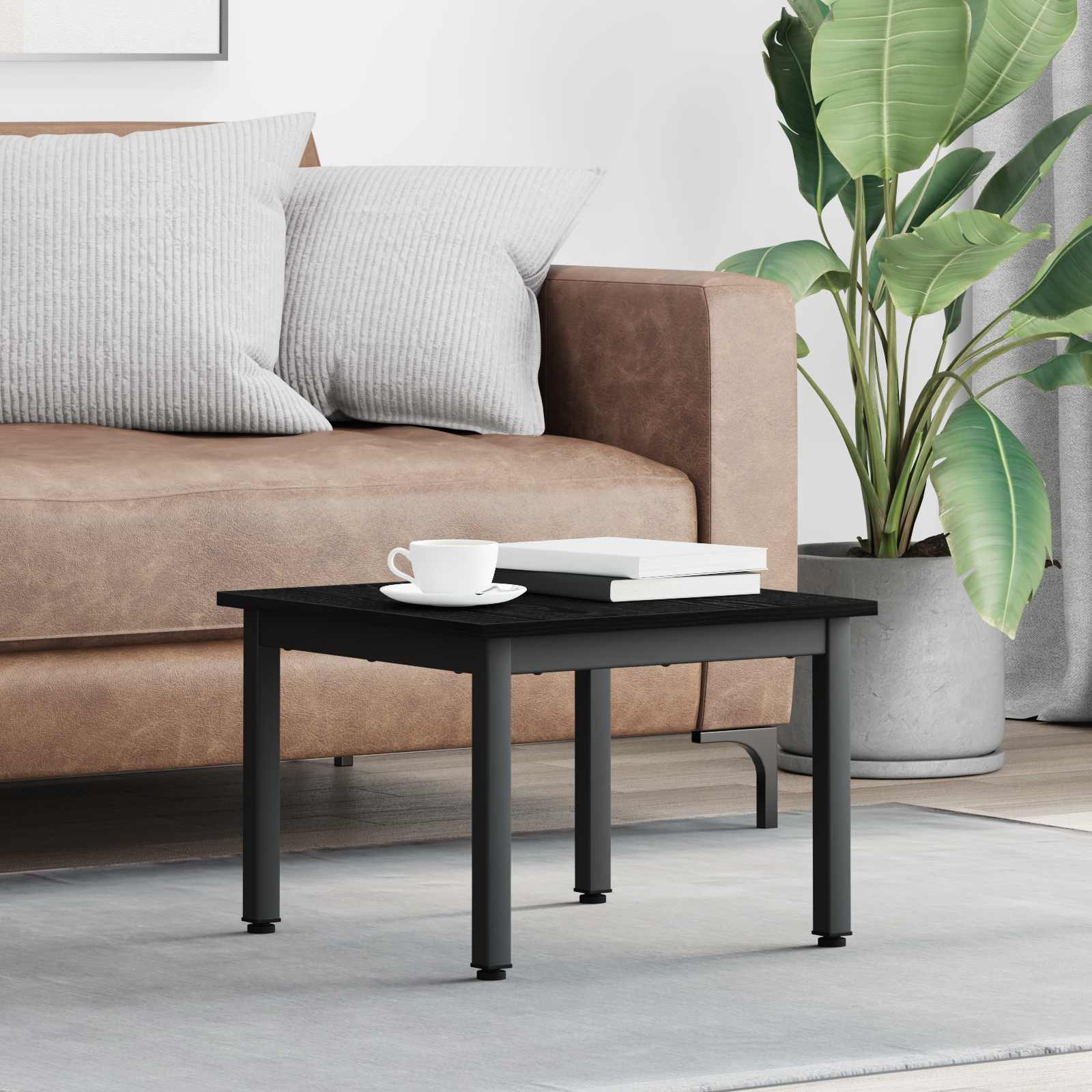 Coffee Table Black Oak 50 x 50 x 36 cm Engineered Wood