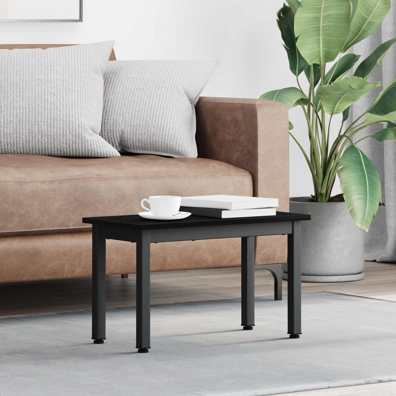 Coffee Table Black Oak 60 x 30 x 36 cm Engineered Wood