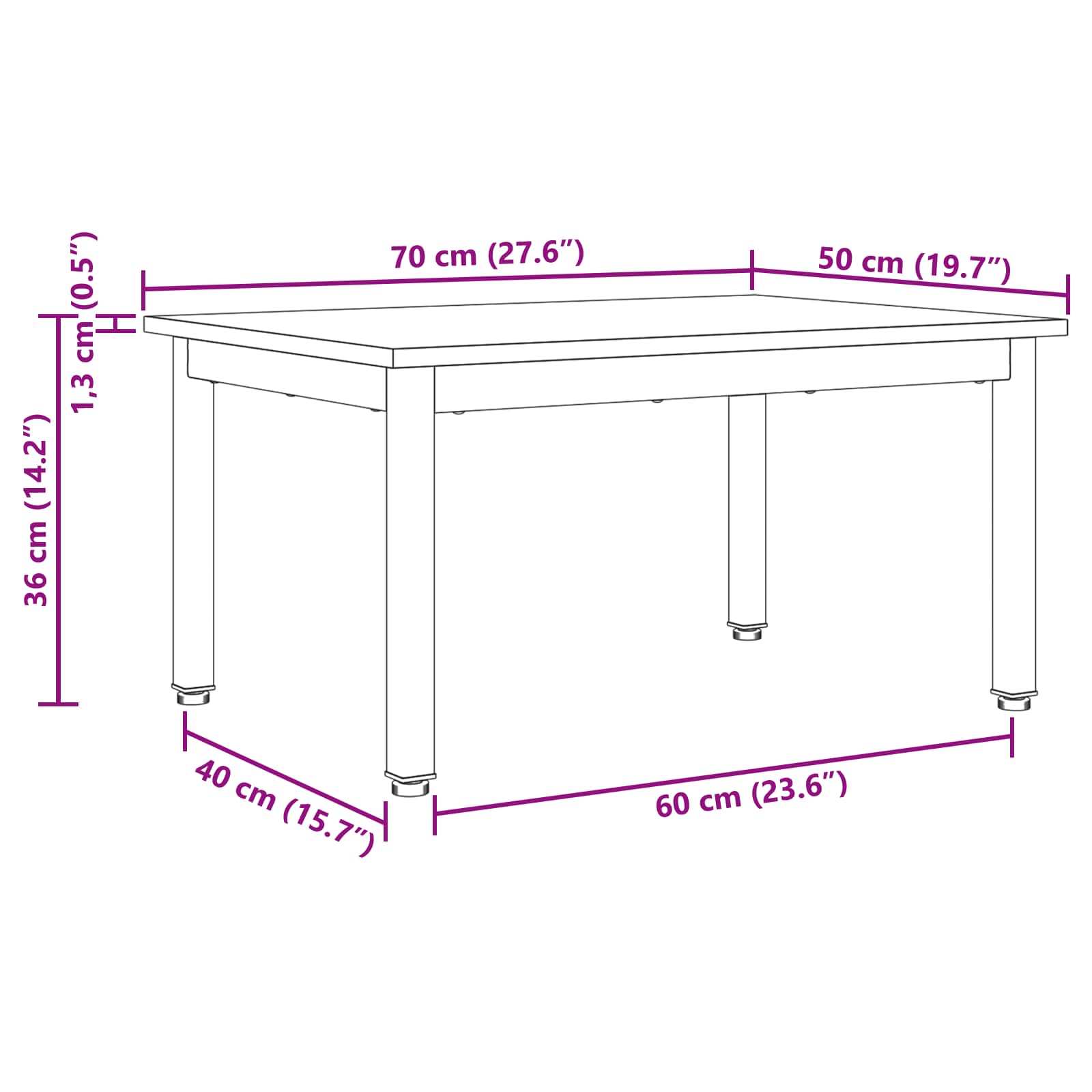Coffee Table Black Oak 70 x 50 x 36 cm Engineered Wood