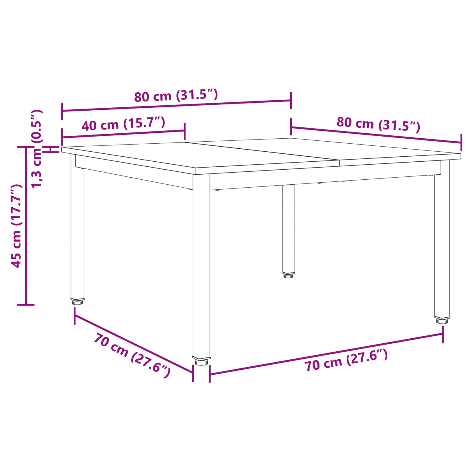 Coffee Table Black Oak 80 x 80 x 45 cm Engineered Wood