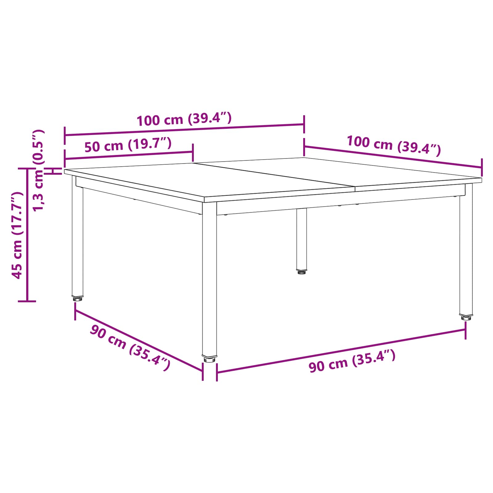 Coffee Table Black Oak 100 x 100 x 45 cm Engineered Wood