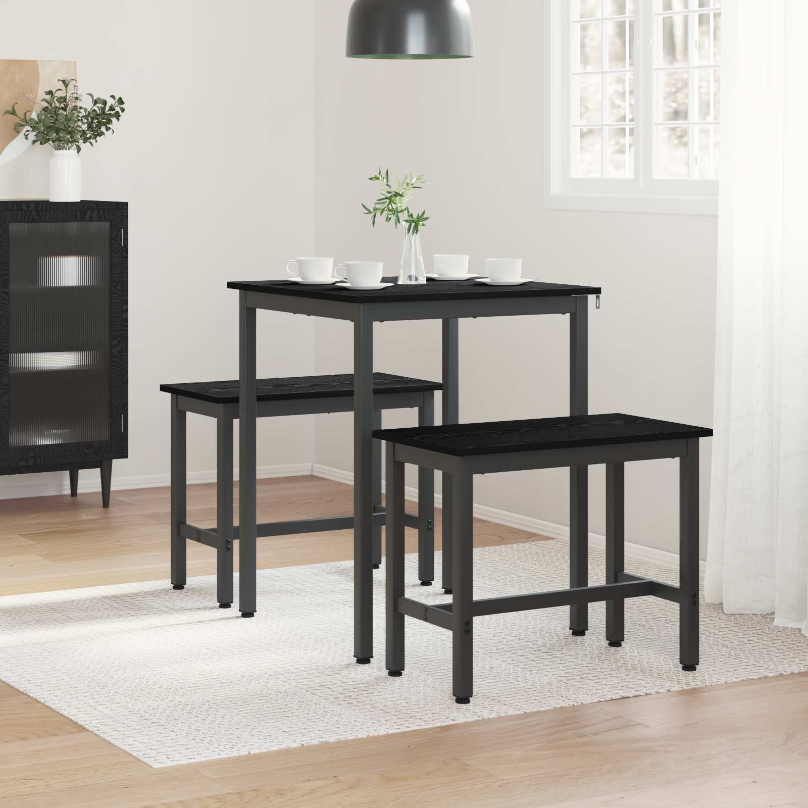 Dining Tables 60 x 60 x 75 cm Engineered Wood Black Oak Square