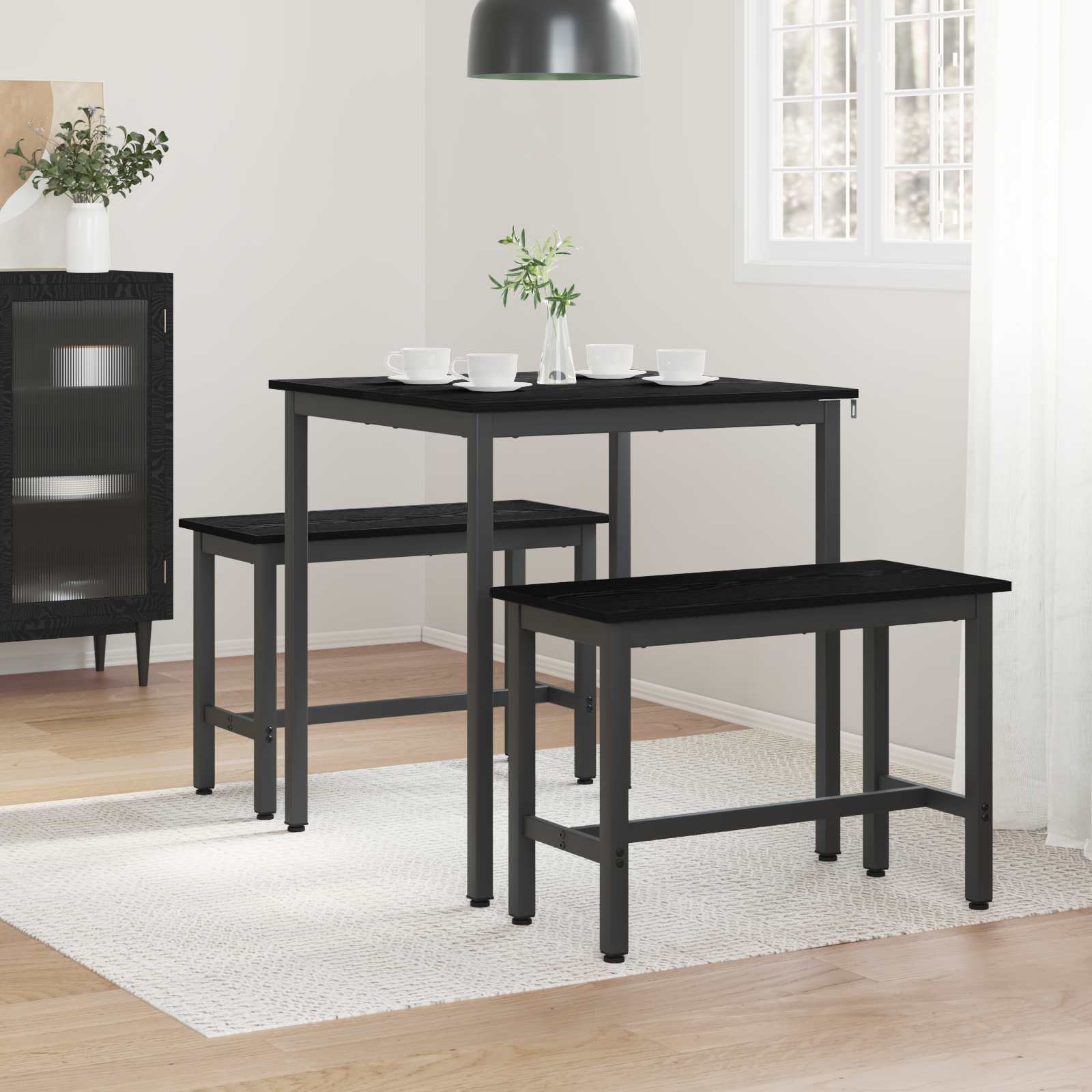Dining Tables 70 x 70 x 75 cm Engineered Wood Black Oak Square