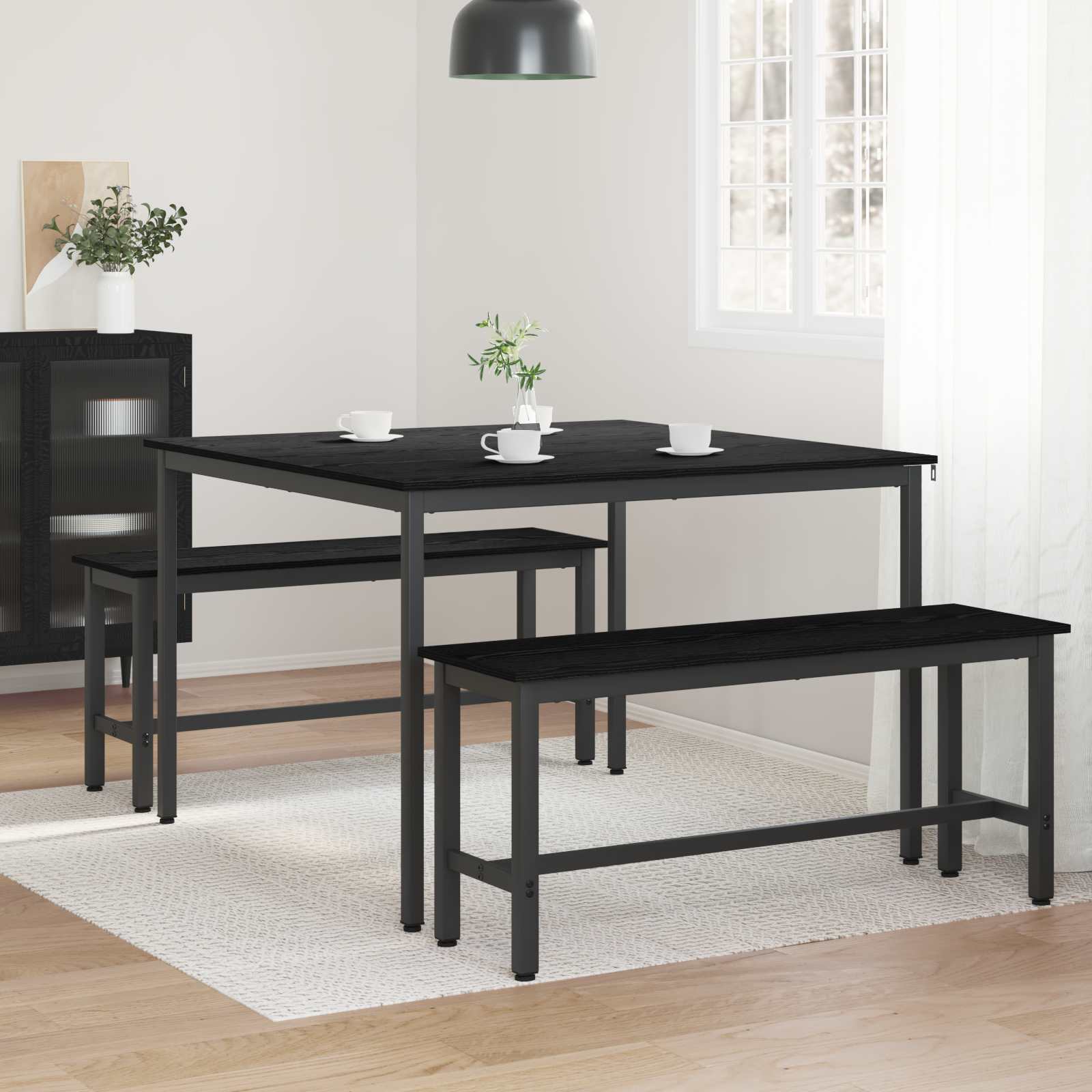 Dining Tables 110 x 110 x 75 cm Engineered Wood Black Oak